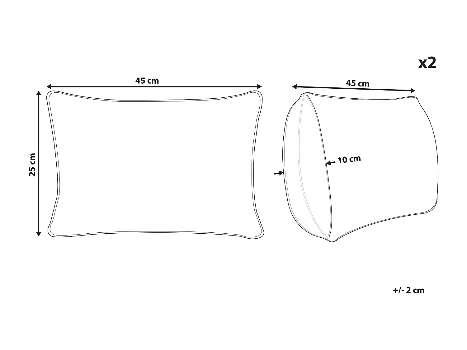 Set van 2 decoratieve kussens HAKONE 45 x 25 cm Lichtbeige Geometrisch patroon