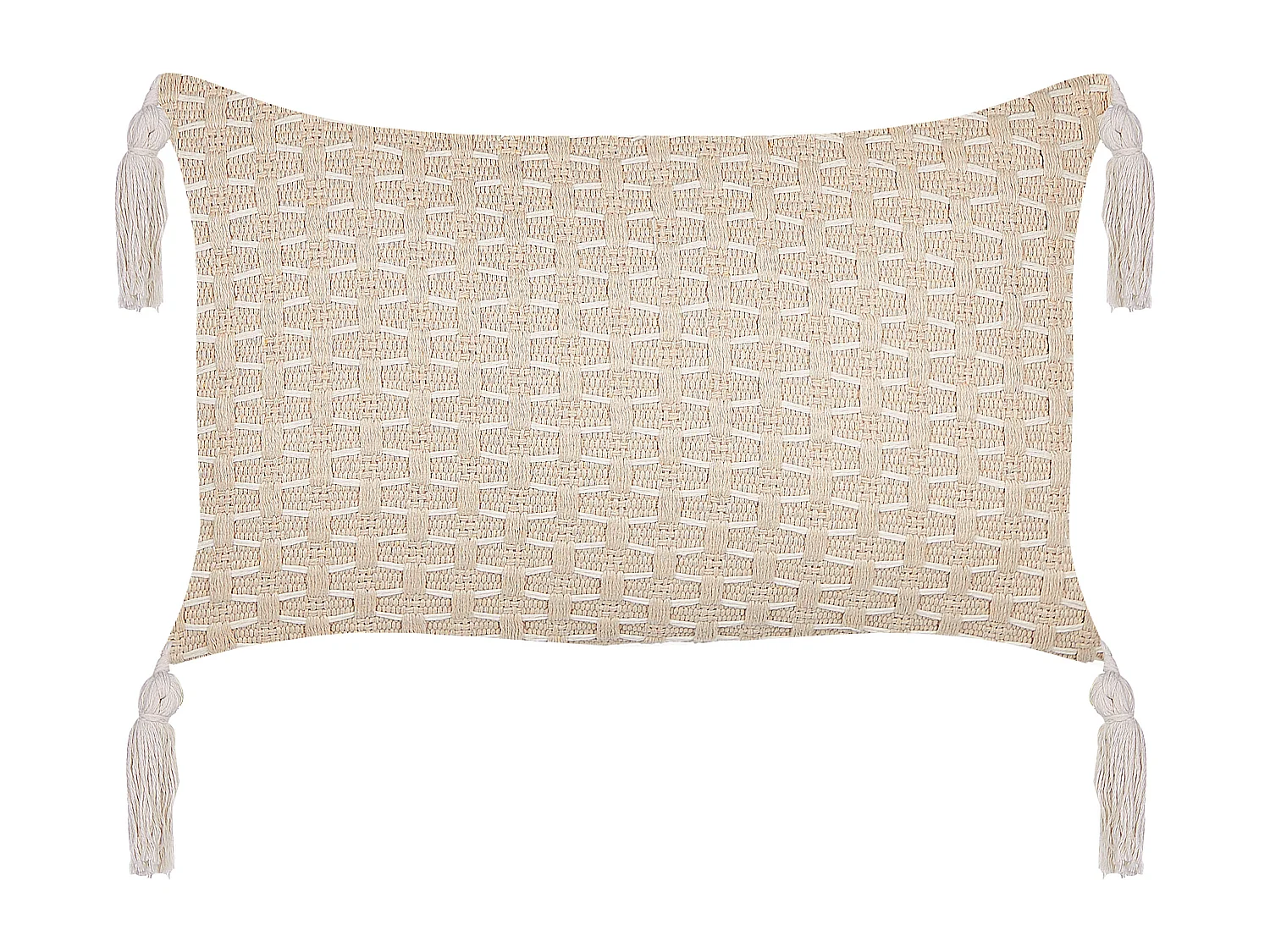 Lot de 2 coussins décoratifs HAKONE 45 x 25 cm Beige clair Motif géométrique