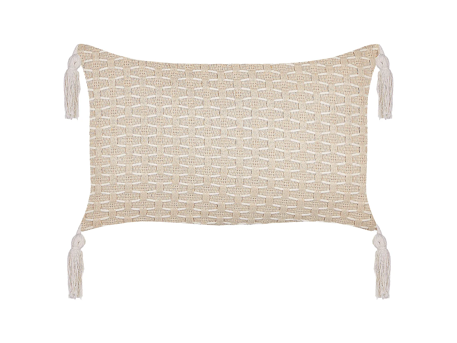 Set van 2 decoratieve kussens HAKONE 45 x 25 cm Lichtbeige Geometrisch patroon