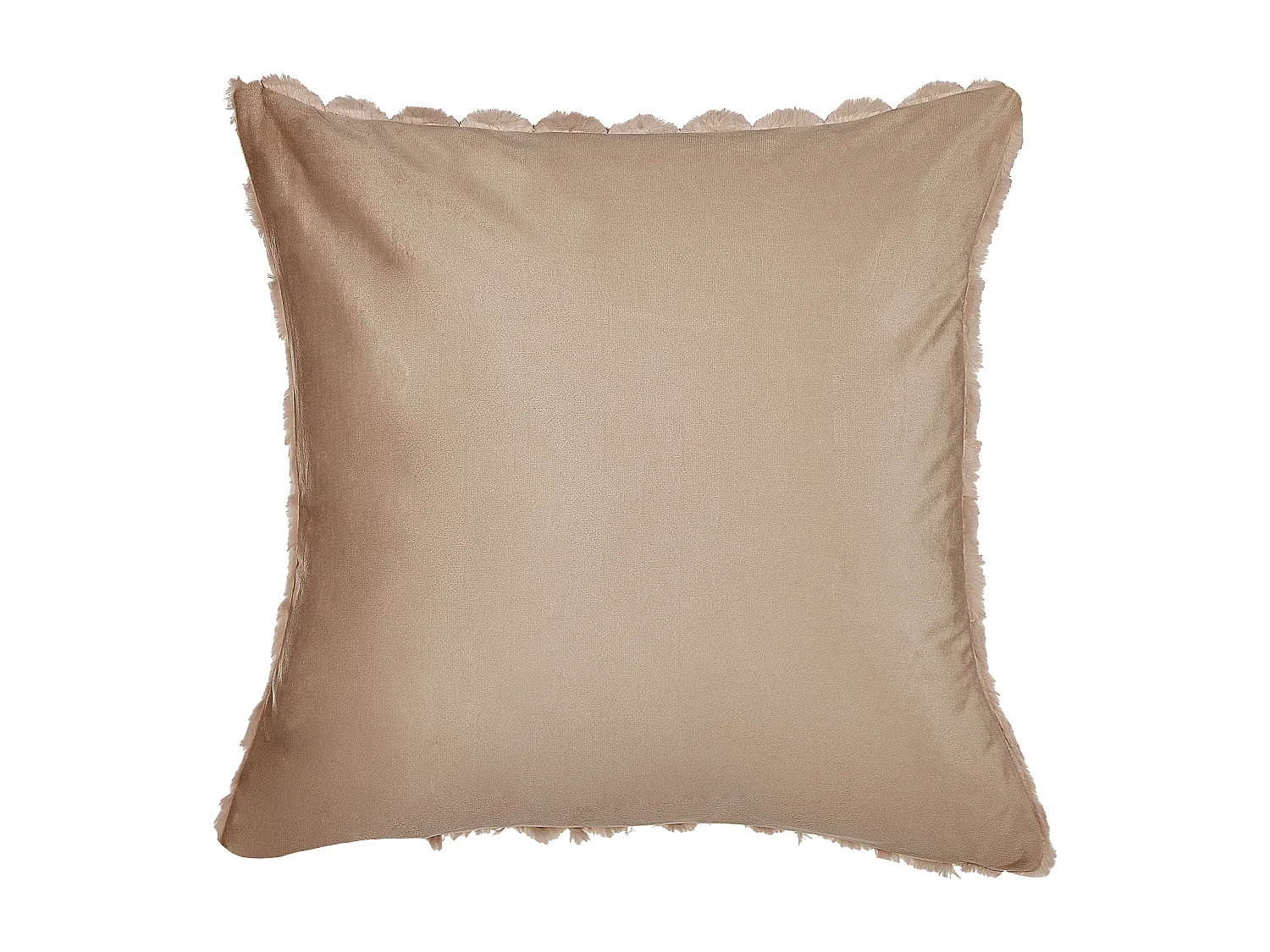 Lot de 2 coussins décoratifs PURSLANE Fourrure synthétique 43 x 43 cm Beige sable Motif géométrique