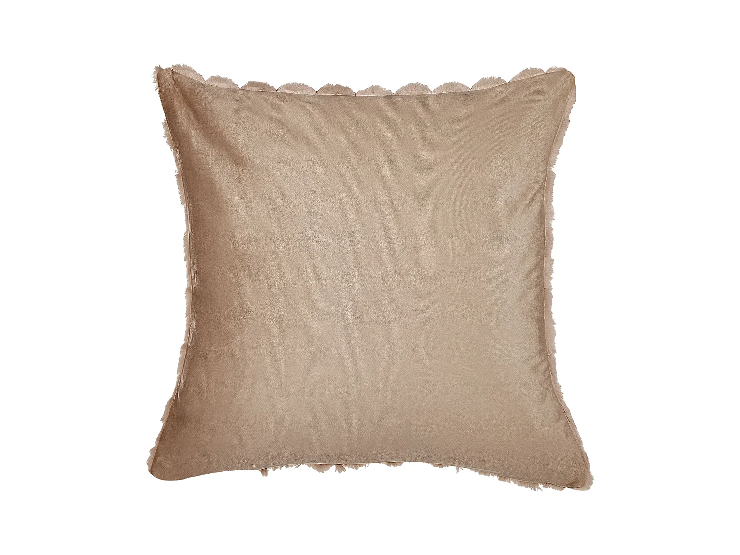 Set di 2 cuscini PURSLANE Finta pelliccia 43 x 43 cm Beige sabbia Trama geometrica