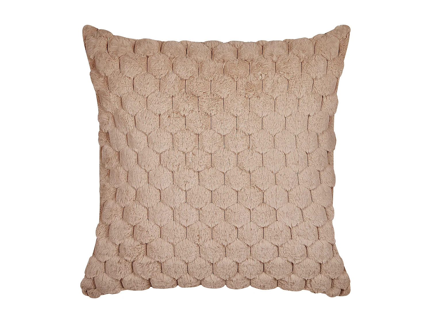 Set aus 2 dekorativen Streukissen aus Kunstfell 43 x 43 cm Sand beige Purslane