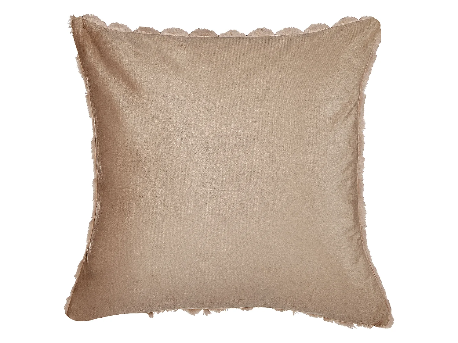Dekokissen 2er Set PURSLANE Webpelz 43 x 43 cm Sandbeige Geometrisches Muster