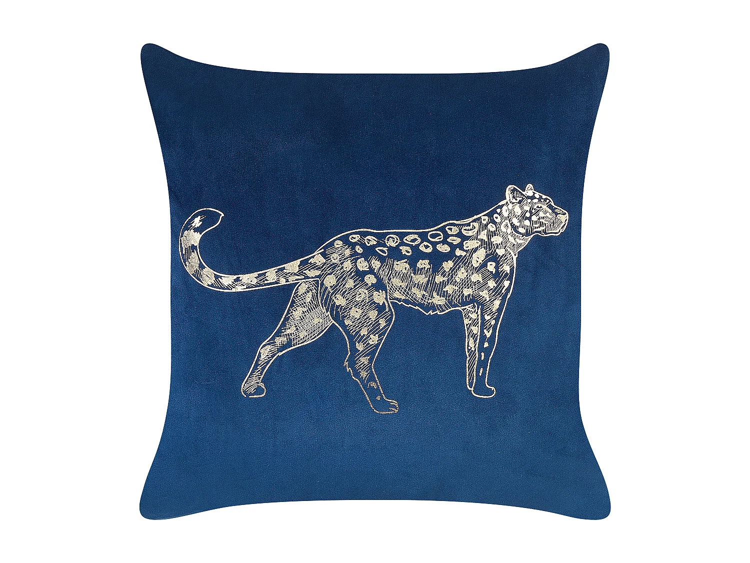 Set aus 2 Kissen aus Samt Kissen dekorative Tiermuster 45 x 45 cm Marineblau Marula