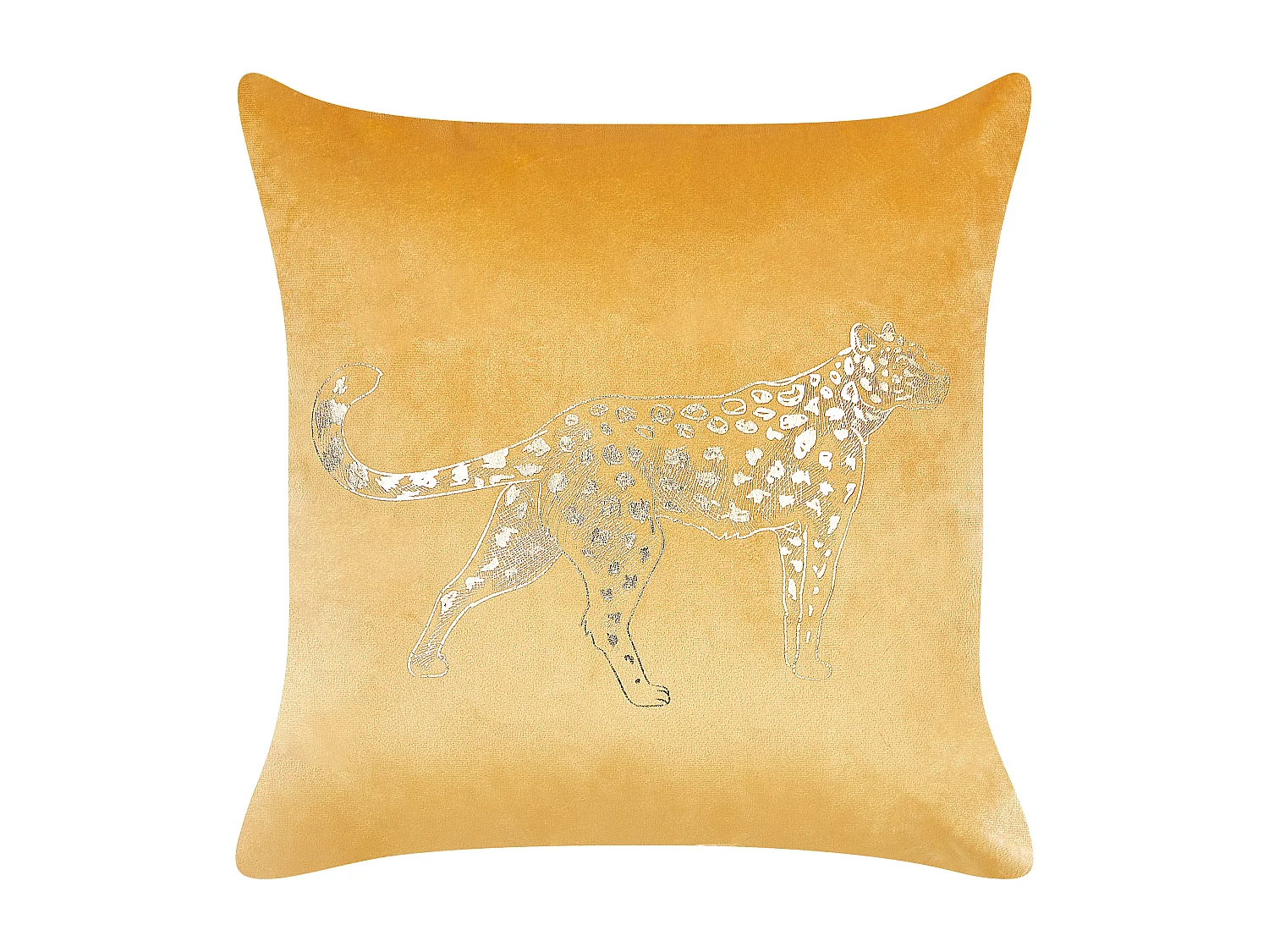 Set aus 2 Kissen aus Samt Kissen dekorative Tiermuster 45 x 45 cm Gelb Marula