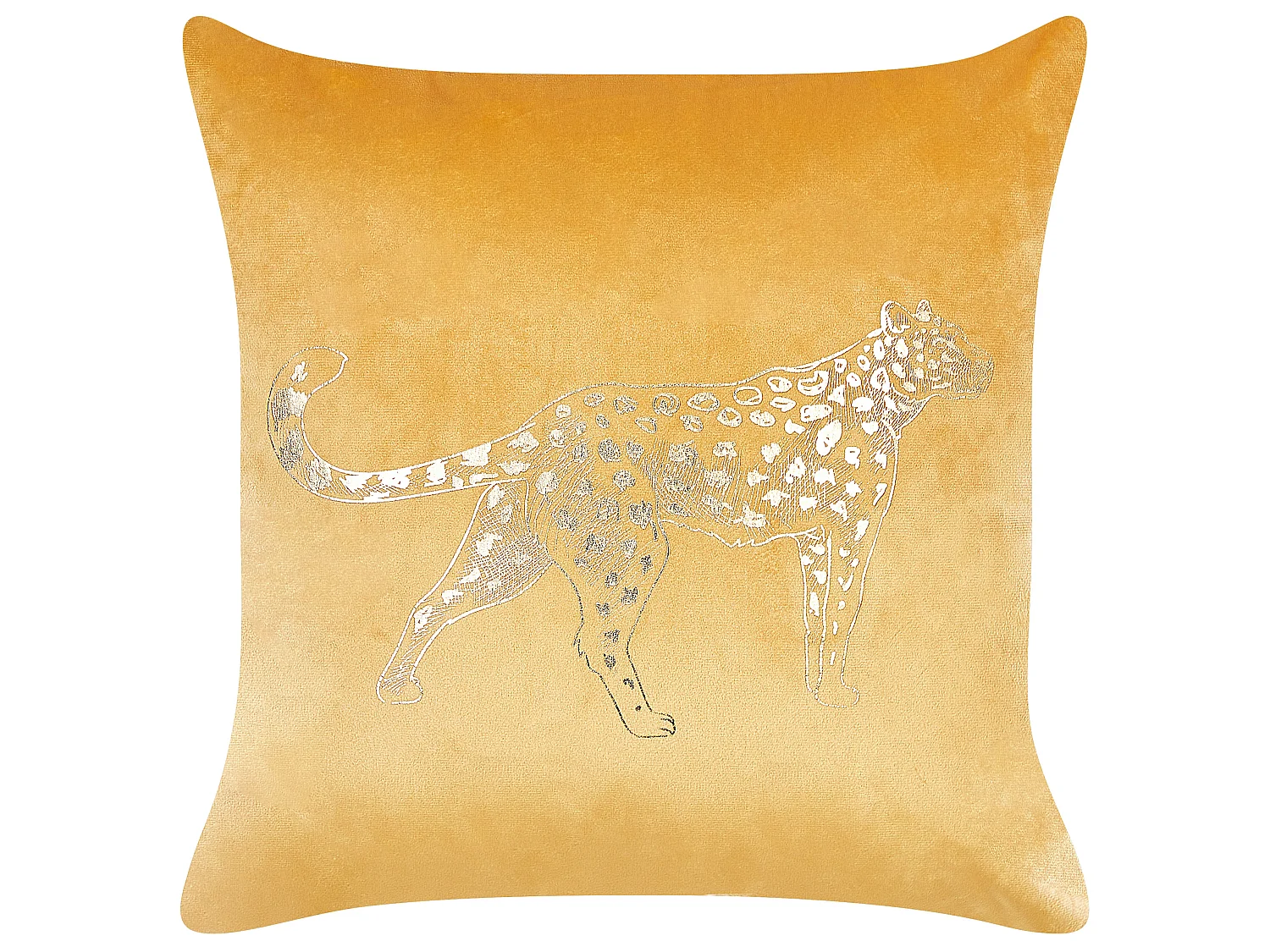 Set van 2 decoratieve kussens MARULA Fluweel 45 x 45 cm Mosterdgeel Dierenprint