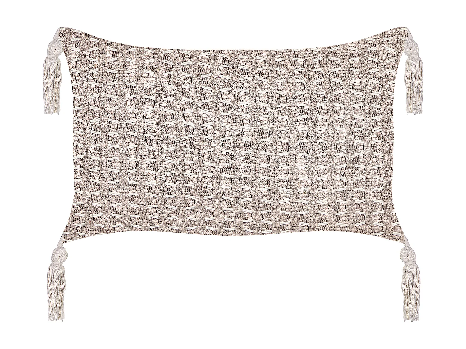 Set di 2 cuscini HAKONE 45 x 25 cm Tortora Trama geometrica