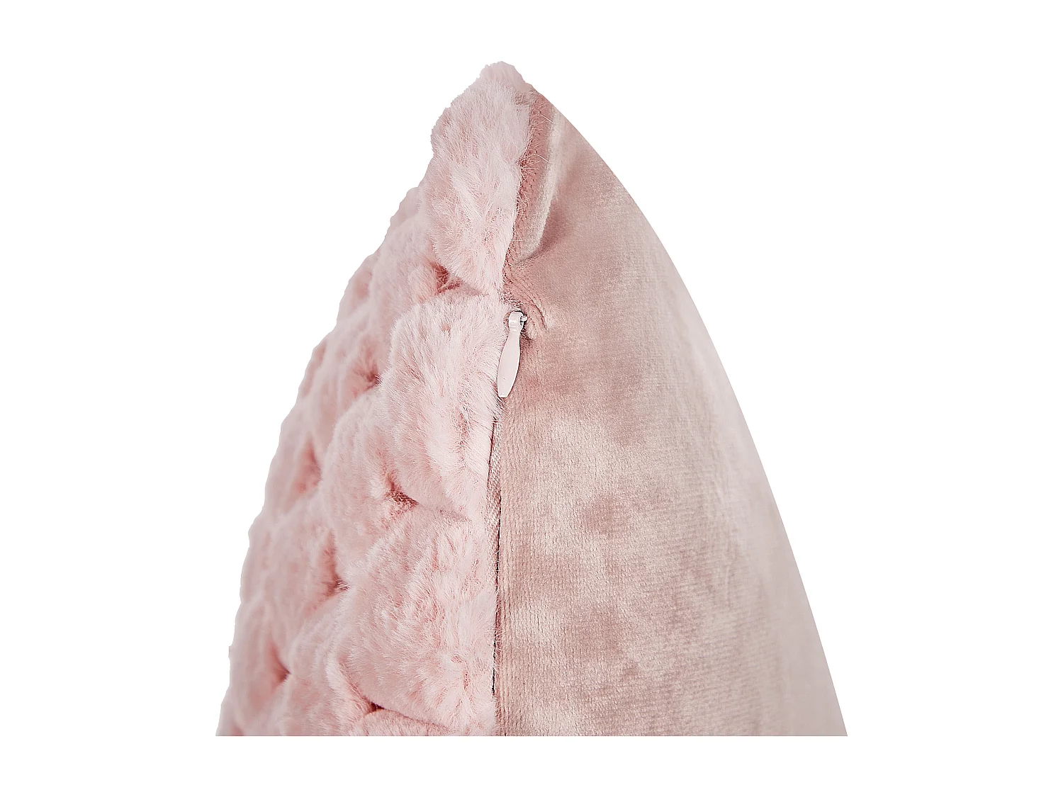 Lot de 2 coussins décoratifs PURSLANE Fourrure synthétique 43 x 43 cm Rose pastel Motif géométrique