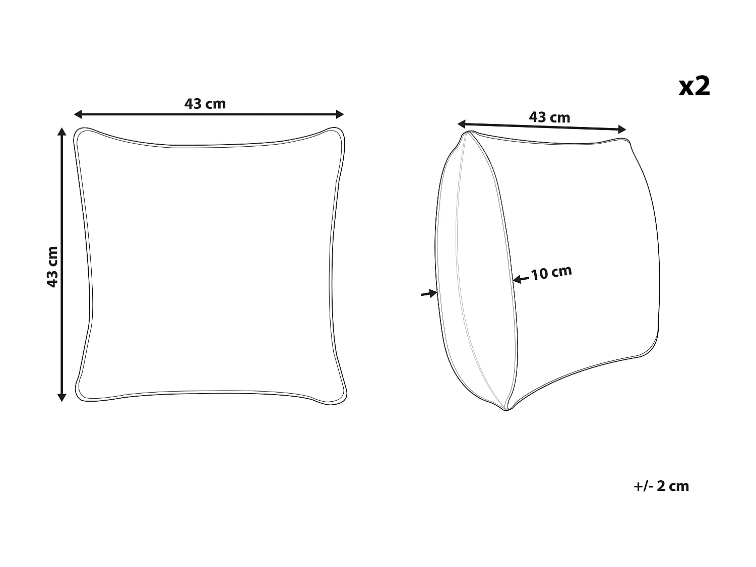 Set van 2 decoratieve kussens PURSLANE Nepbont 43 x 43 cm Pastelroze Geometrisch patroon