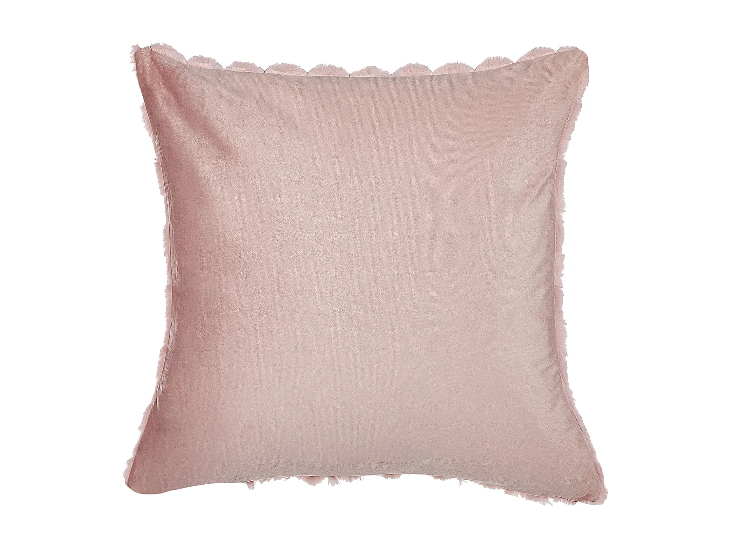 Set van 2 decoratieve kussens PURSLANE Nepbont 43 x 43 cm Pastelroze Geometrisch patroon