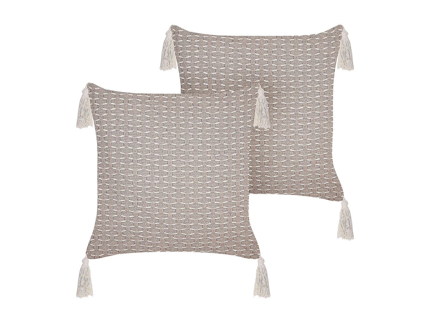 Set van 2 decoratieve kussens HAKONE 42 x 42 cm Taupe Geometrisch patroon