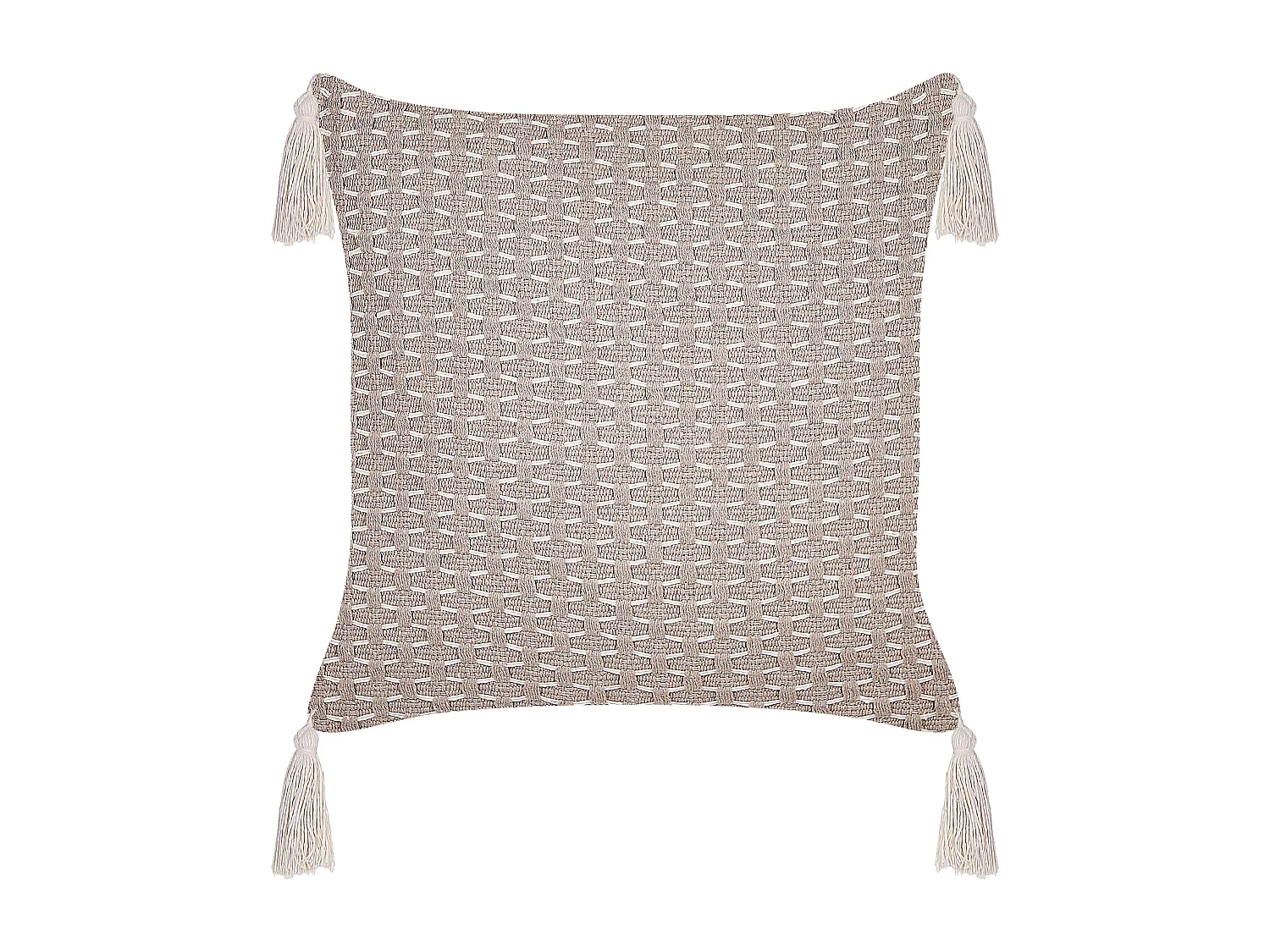 Set aus 2 dekorativen Kissen Wurfkissen 42 x 42 cm Taupe Hakone