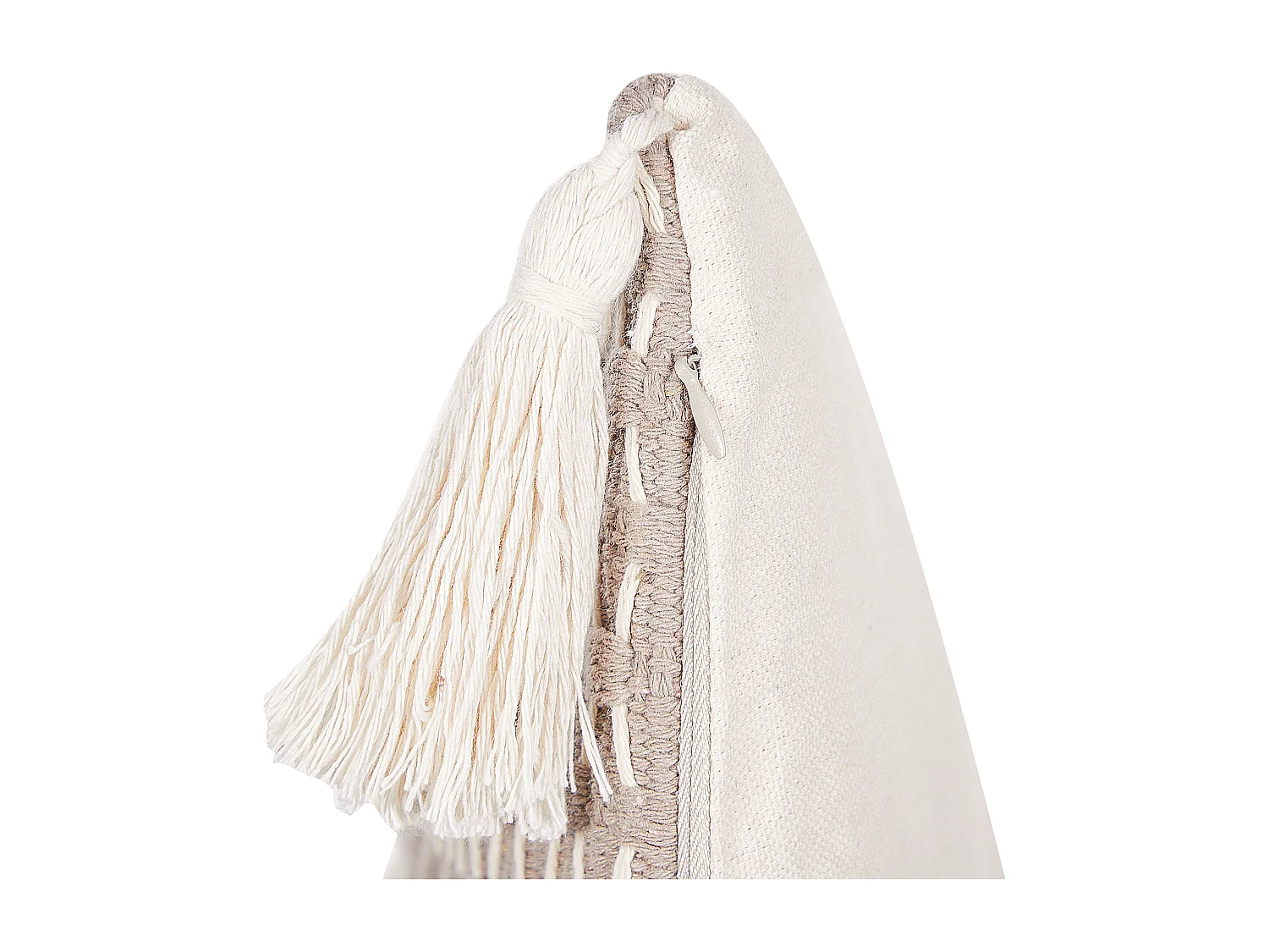 Lot de 2 coussins décoratifs HAKONE 42 x 42 cm Taupe Motif géométrique