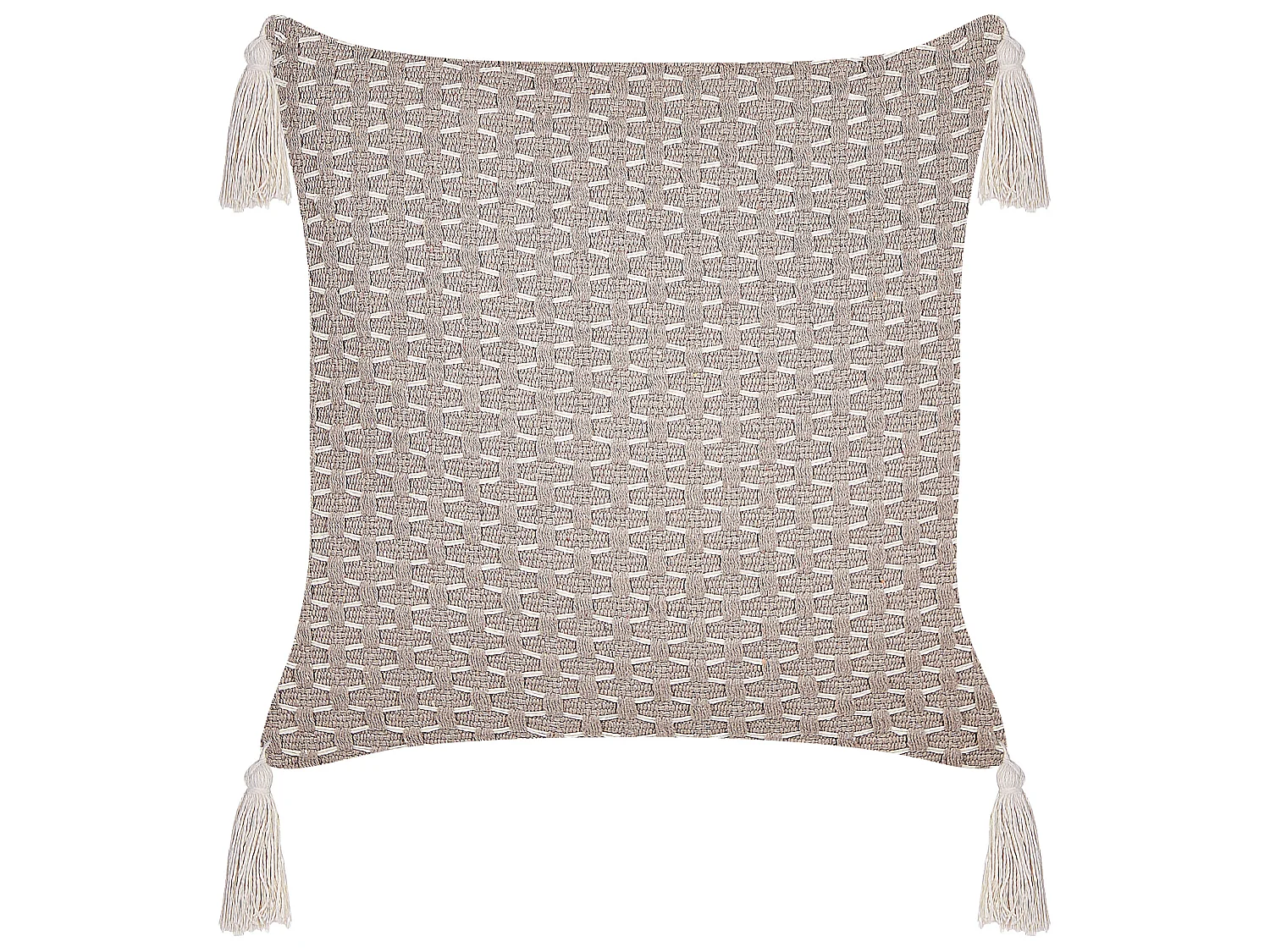 Lot de 2 coussins décoratifs HAKONE 42 x 42 cm Taupe Motif géométrique