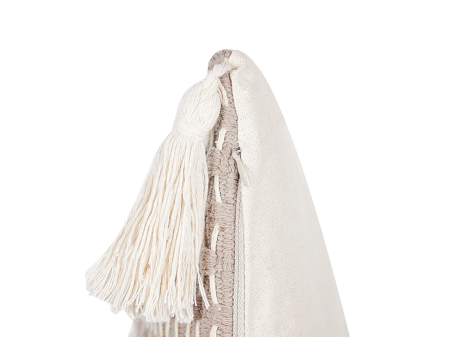 Lot de 2 coussins décoratifs HAKONE 42 x 42 cm Taupe Motif géométrique