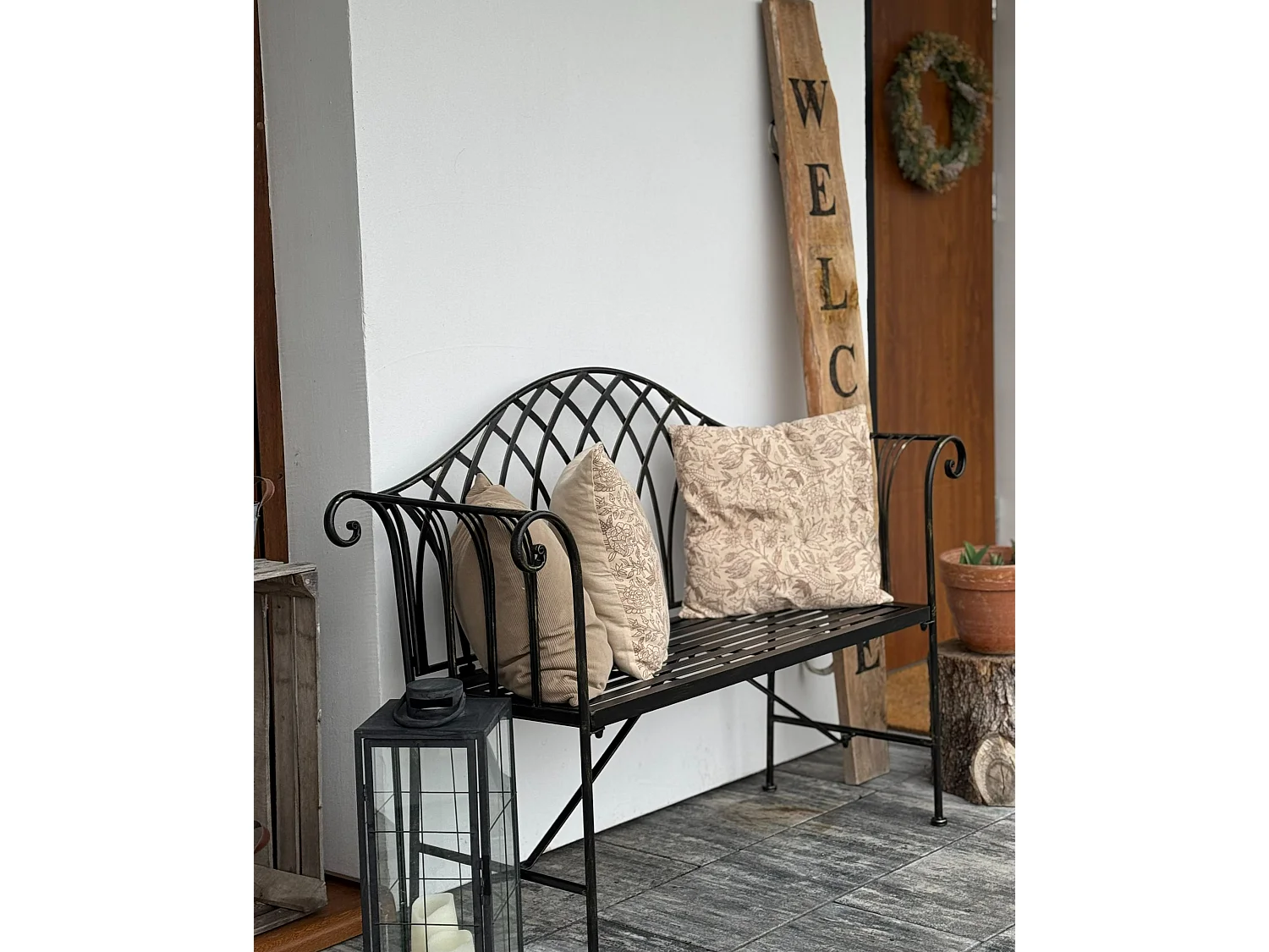 Gartenbank MILAZZO 130 cm Metall Schwarz