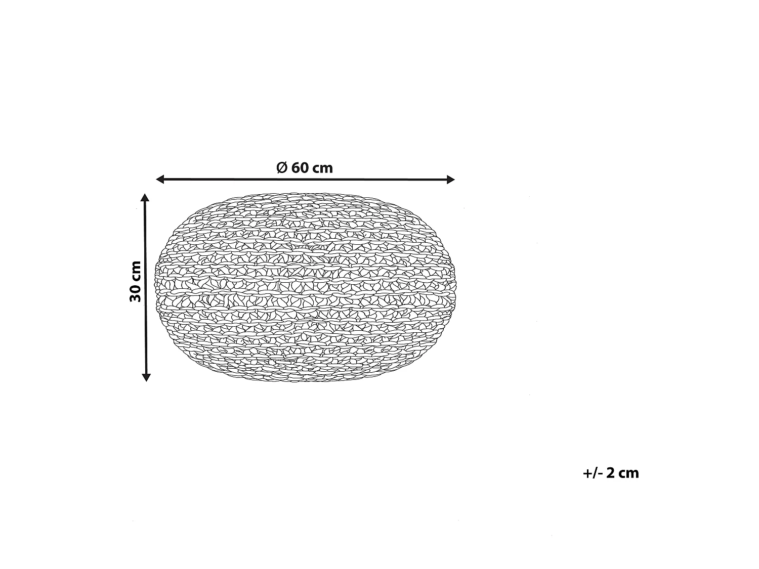 Poef DUKKI Jute Zwart 45 cm 45 cm 30 cm