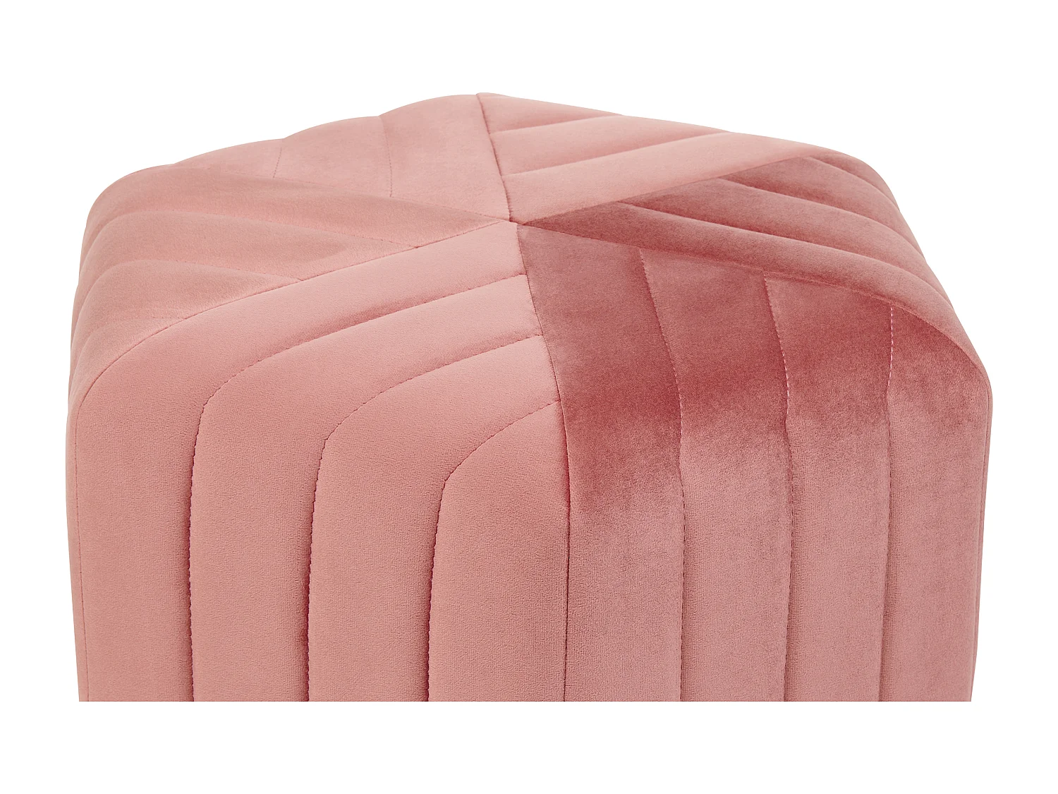 Pouf in Rosa aus hochwertigem Samtstoff sechseckige Form Murietta