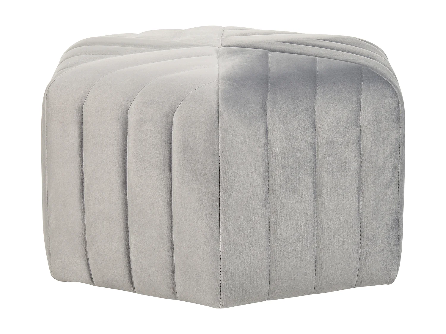 Pouf MURIETTA Velours Gris clair