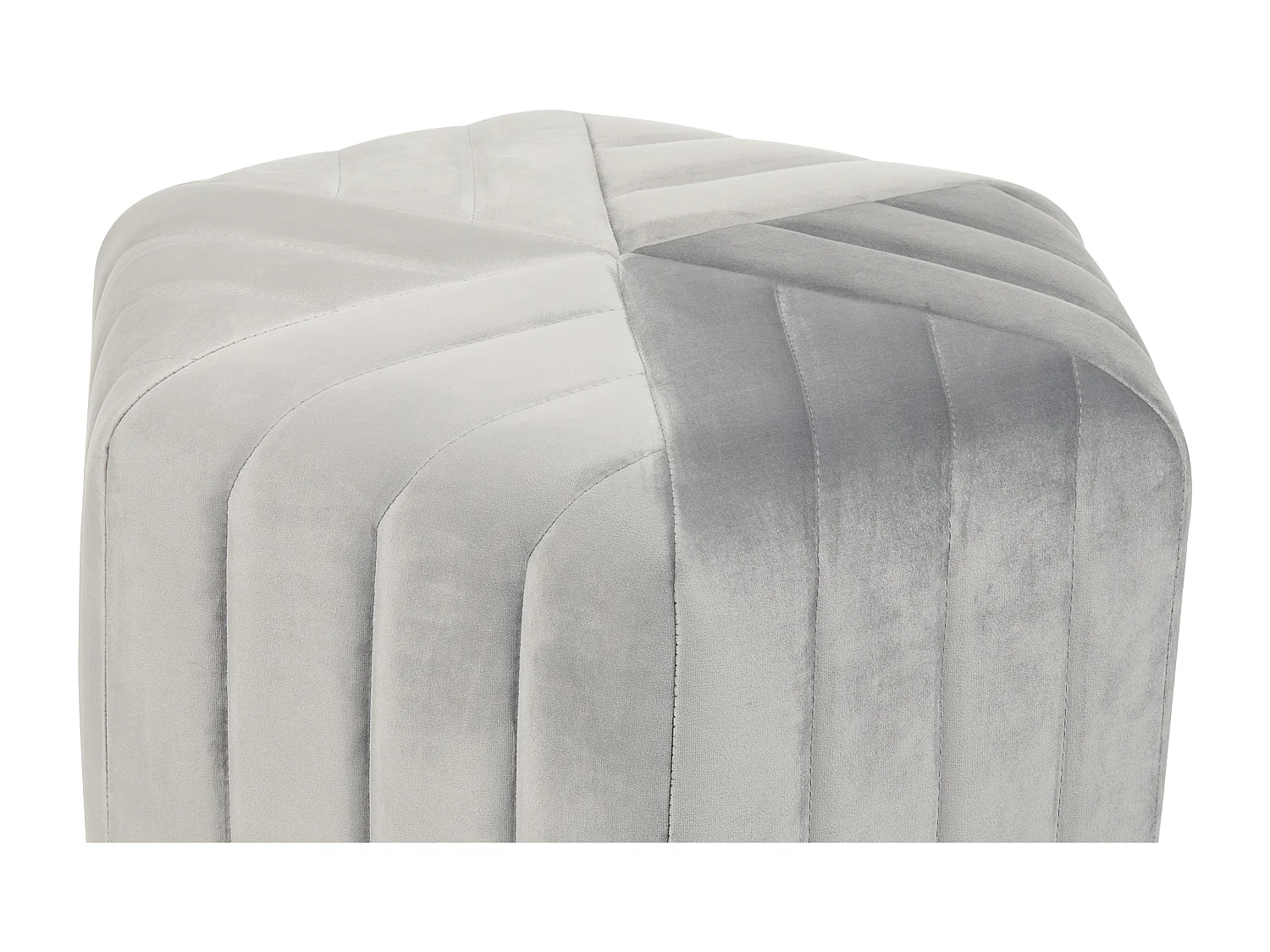 Pouf MURIETTA Velours Gris clair