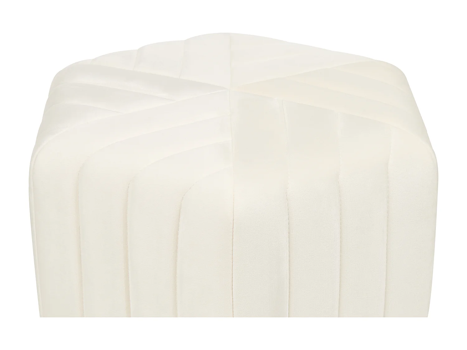 Pouf MURIETTA Velours Blanc cassé