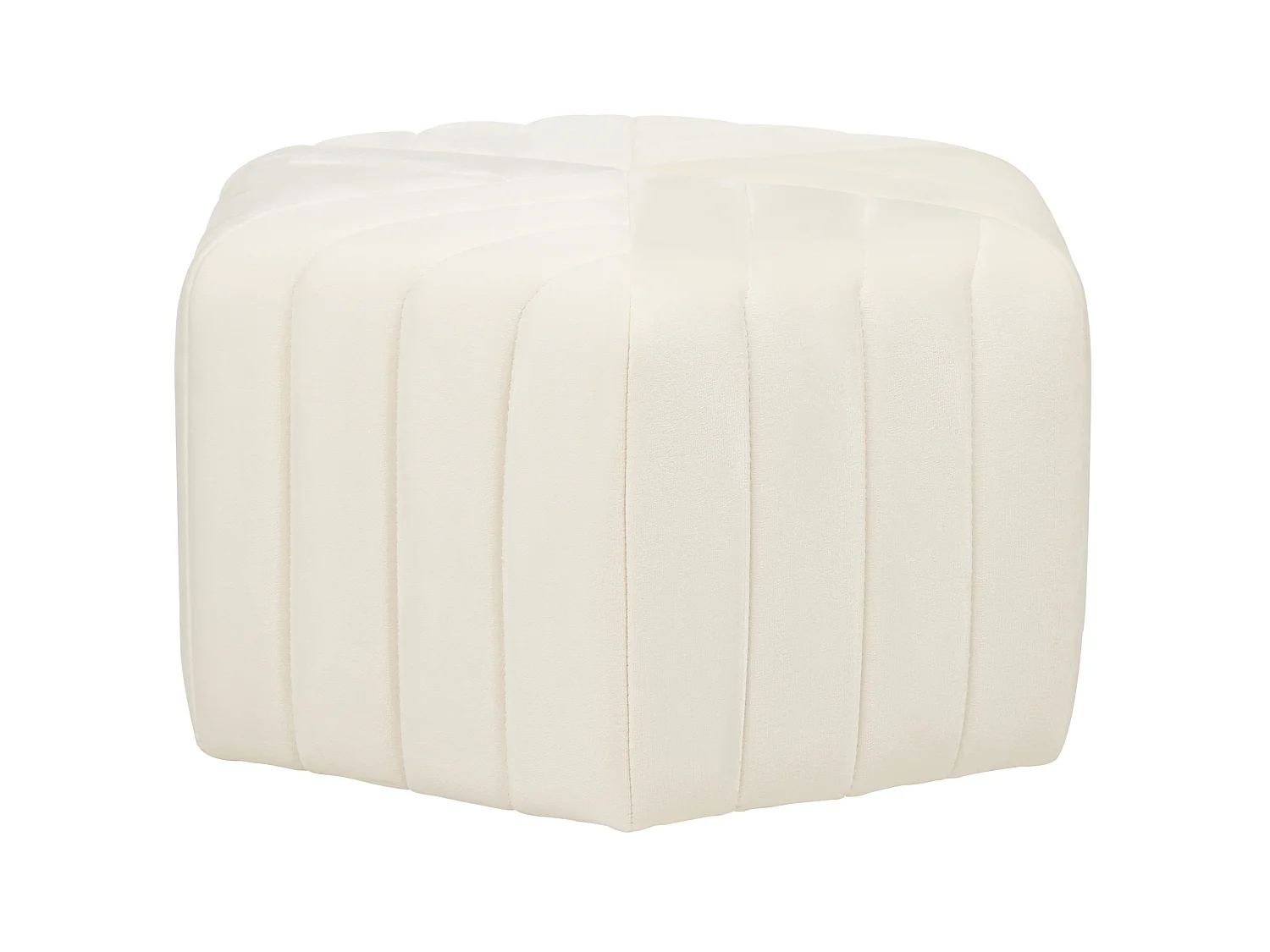 Pouf MURIETTA Samtstoff Creme 53 cm 48 cm 29 cm