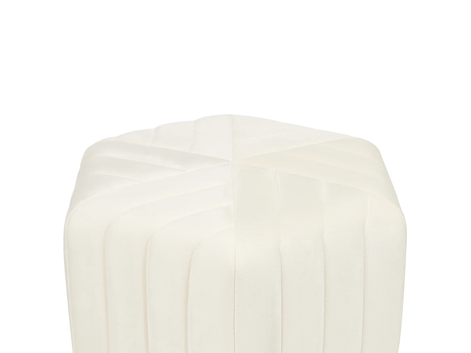 Pouf MURIETTA Samtstoff Creme 53 cm 48 cm 29 cm