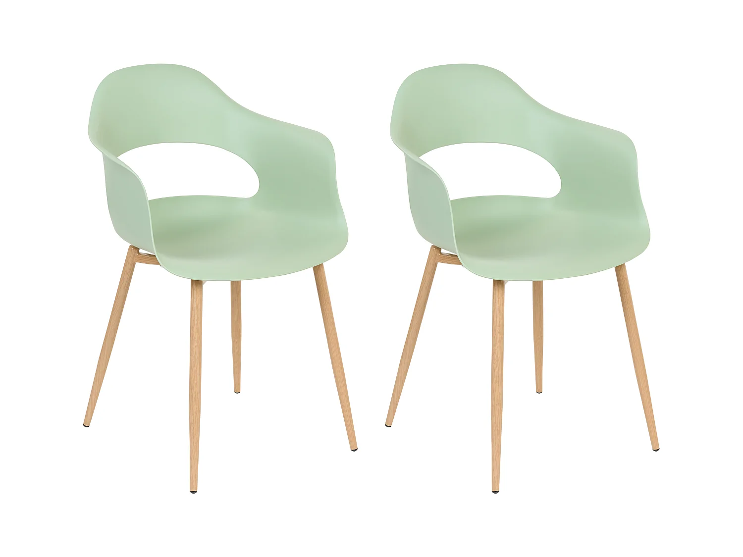 Lot de 2 chaises de salle à manger UTICA Vert clair