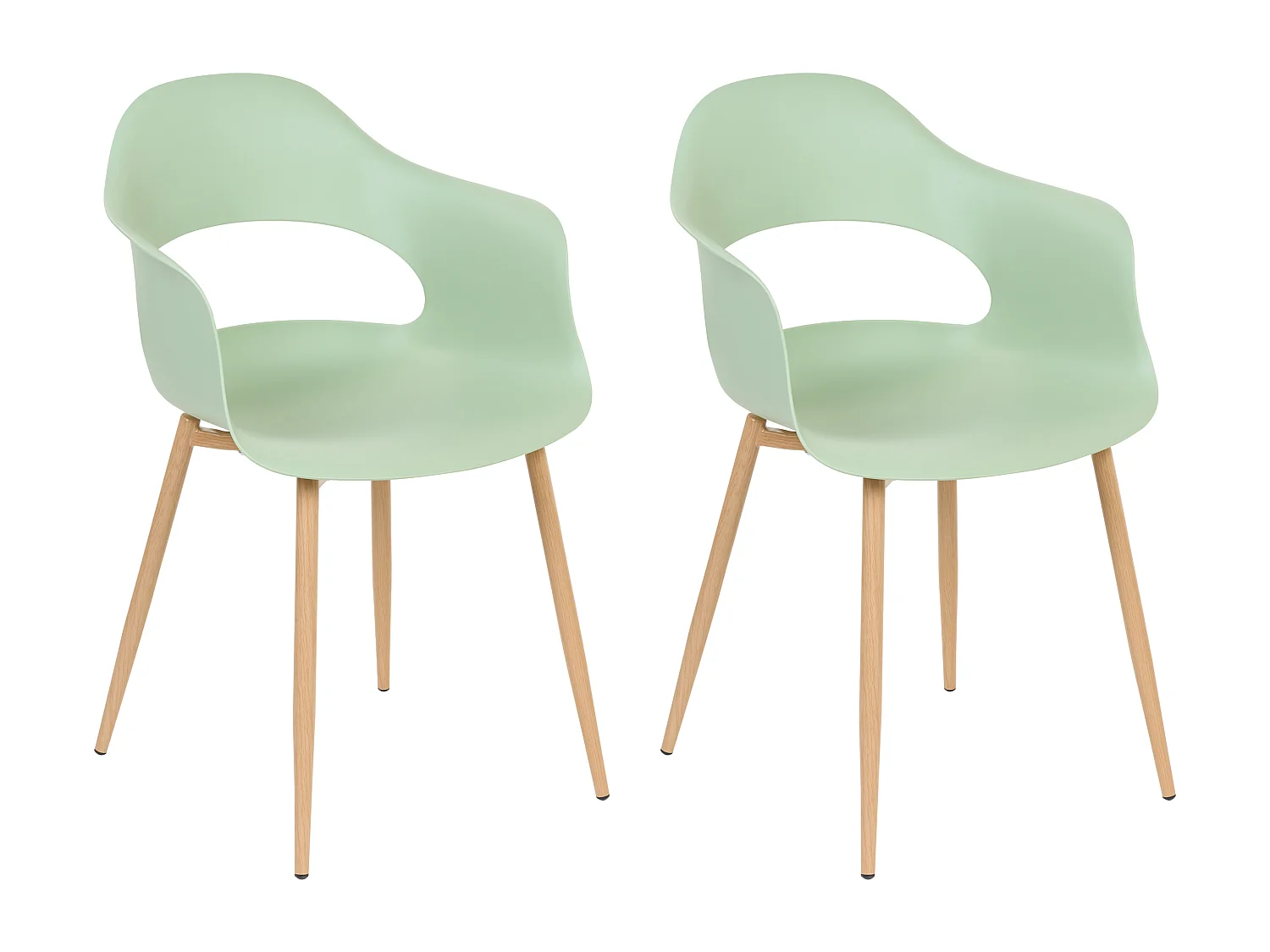 Lot de 2 chaises de salle à manger UTICA Vert clair