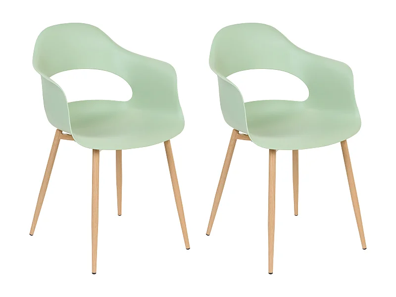 Lot de 2 chaises de salle à manger UTICA Vert clair