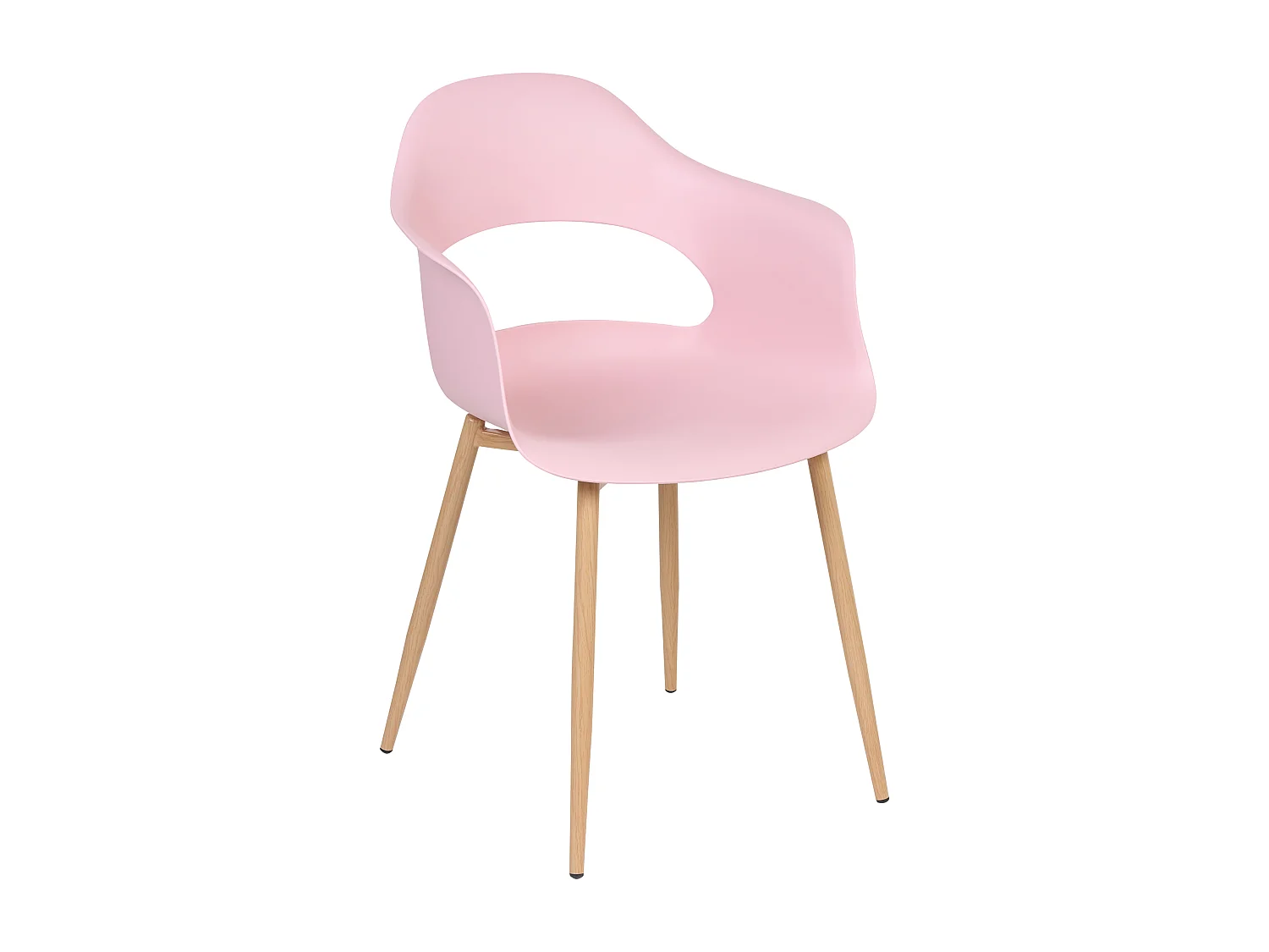 Esszimmerstuhl 2er Set rosa Kunststoff mit Metallgestell Skandi Modern Utica