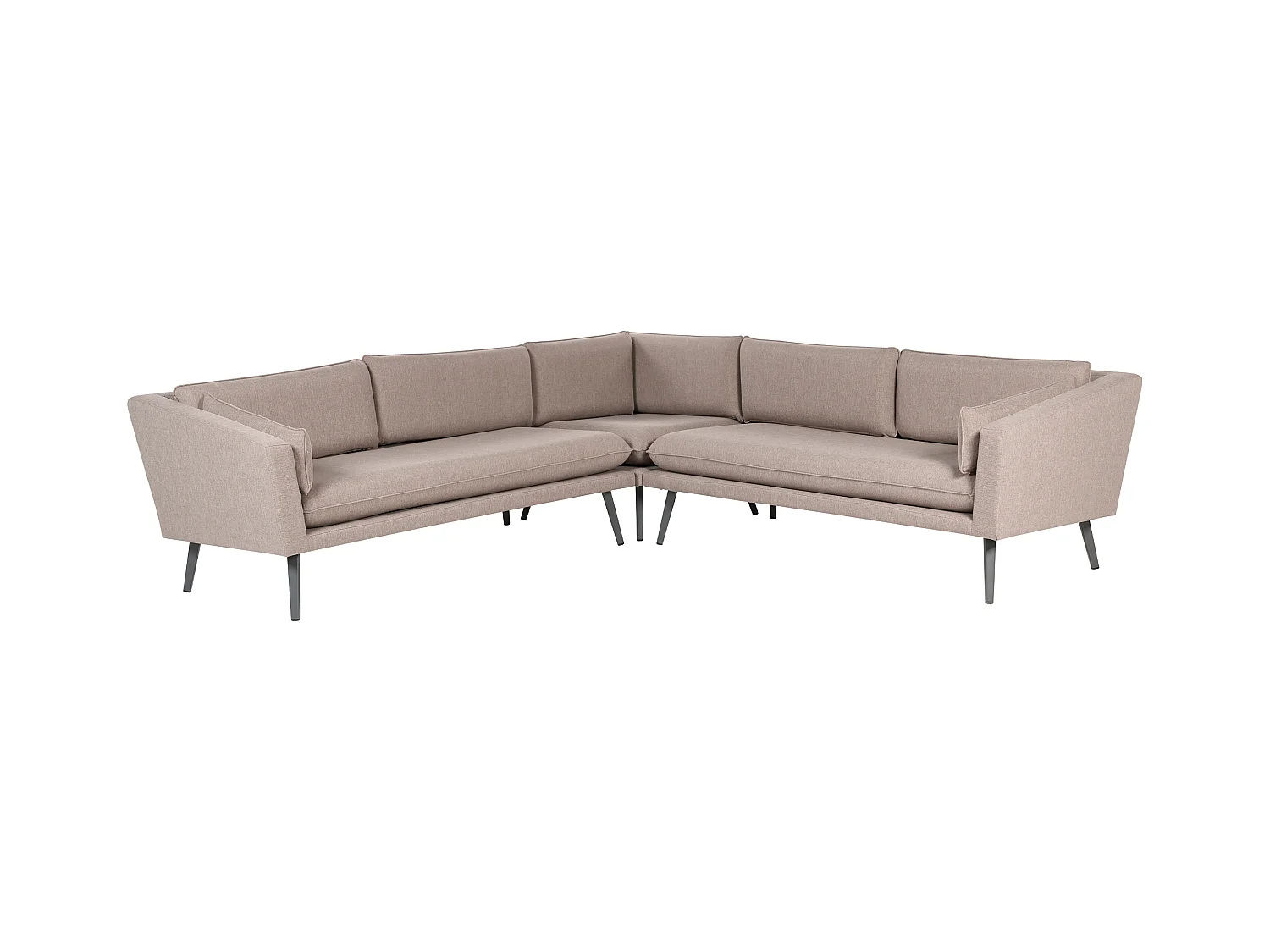 Modulares 5-Sitzer Garten Ecksofa beige Wohnlandschaft L-Form Modern Loretello