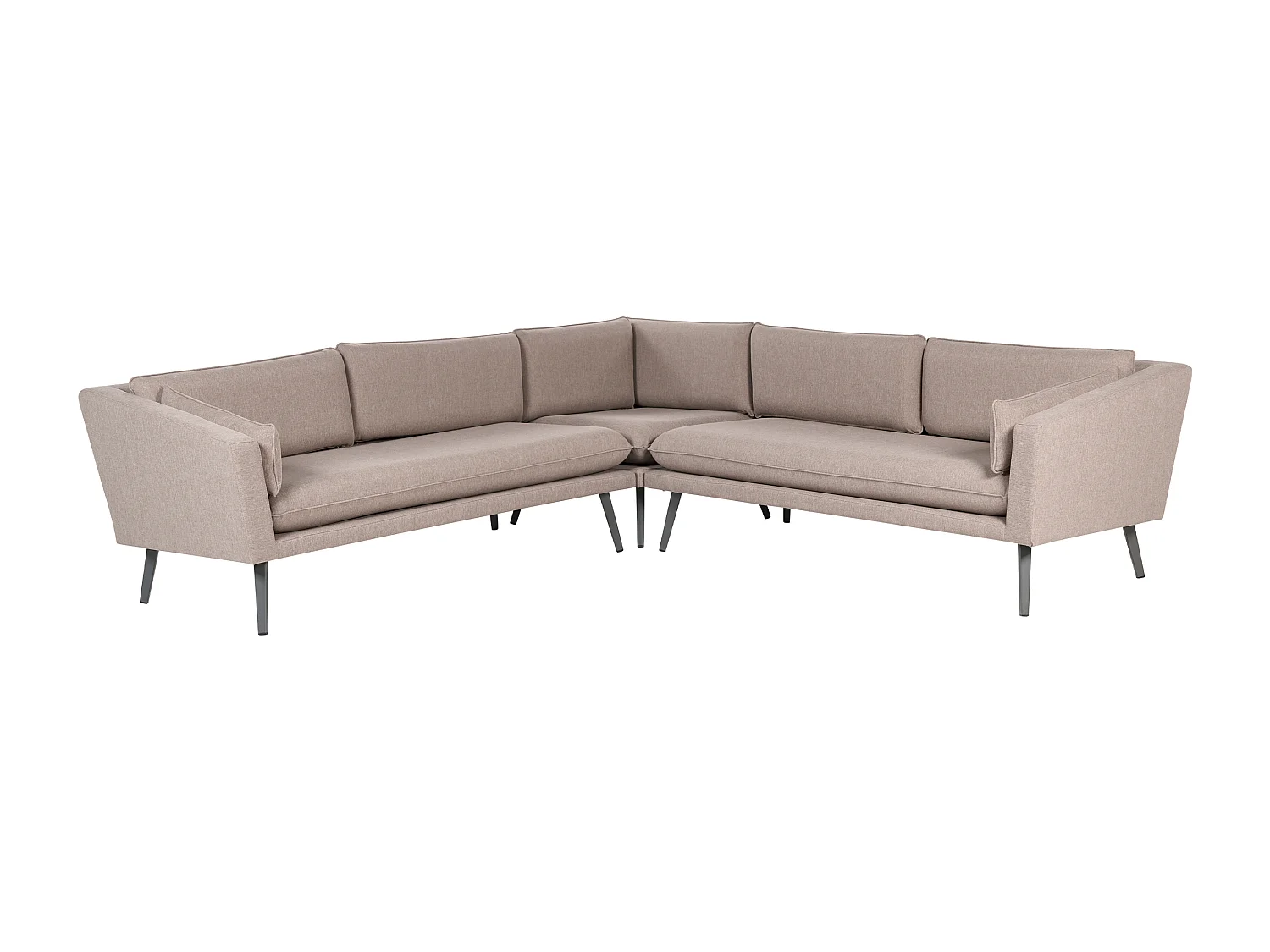 Modulares 5-Sitzer Garten Ecksofa beige Wohnlandschaft L-Form Modern Loretello