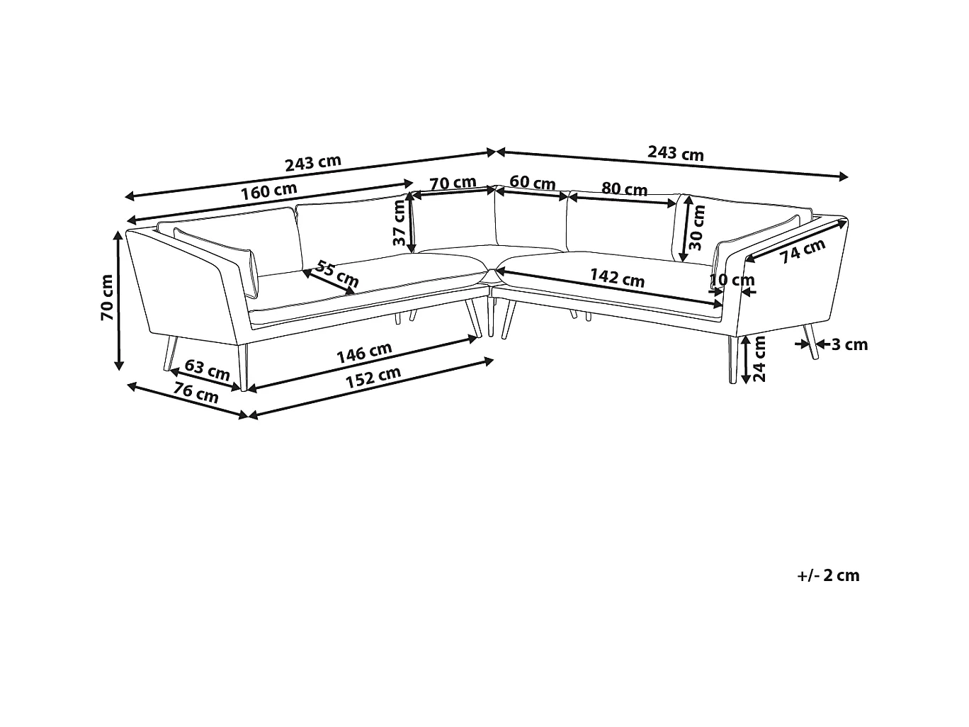 Narożnik ogrodowy dla 5 osób LORETELLO Szary
