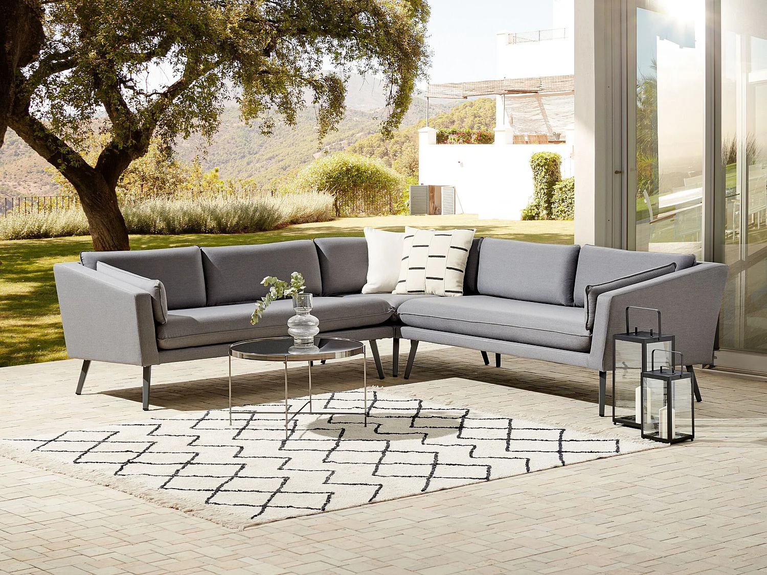 Garten Ecksofa 5-Sitzer LORETELLO Grau