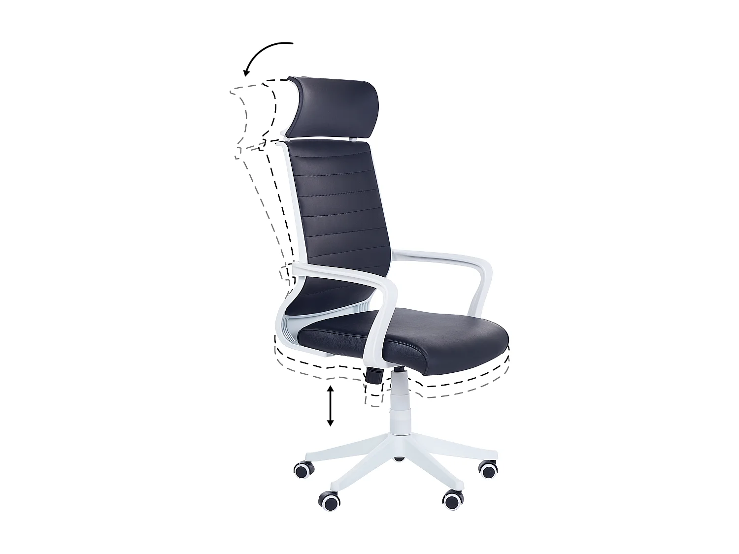 Chaise de bureau LEADER Cuir PU Noir