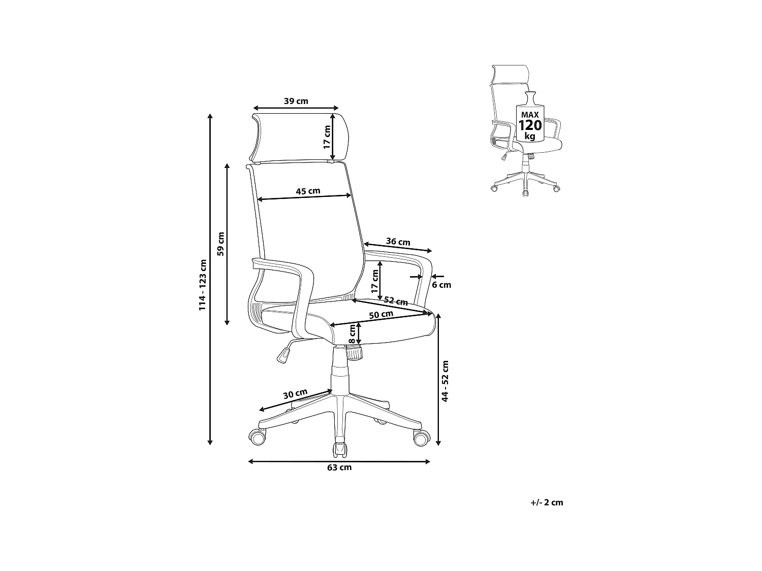 Moderner Bürostuhl grau kunstleder höhenverstellbar Leader