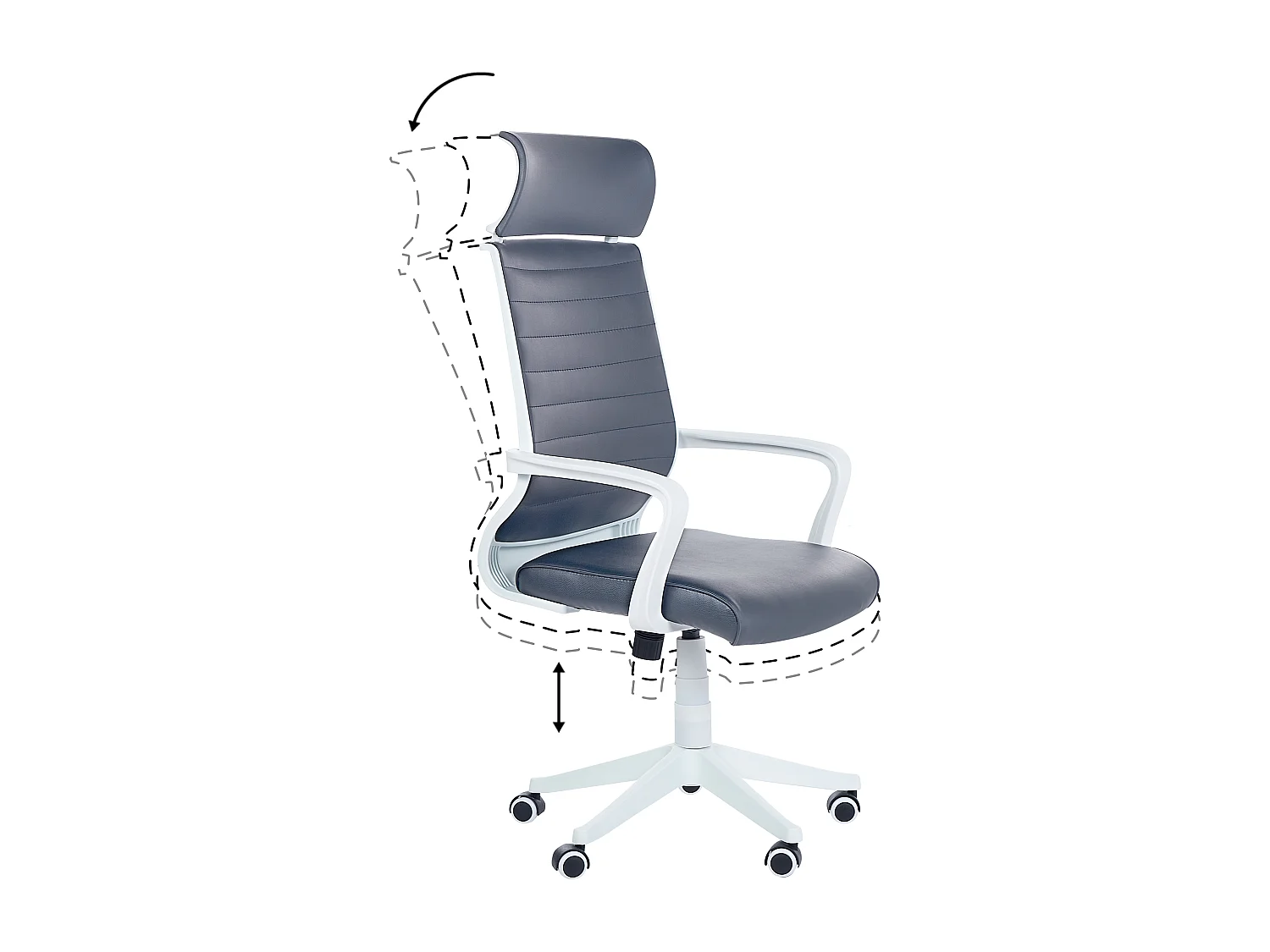 Chaise de bureau LEADER Cuir PU Gris