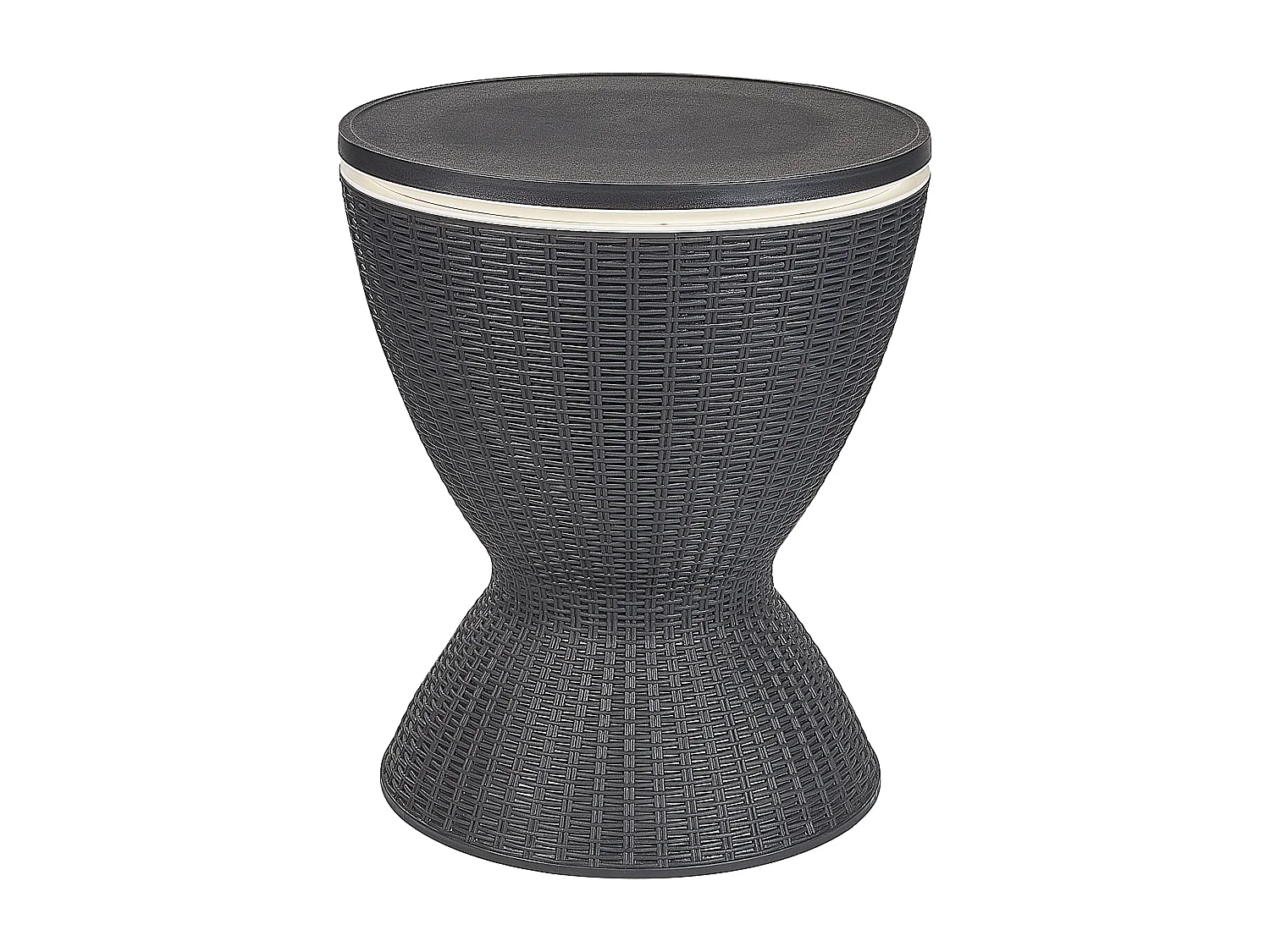 Glacière de bar AISA 49 cm 49 cm Imitation bois Noir