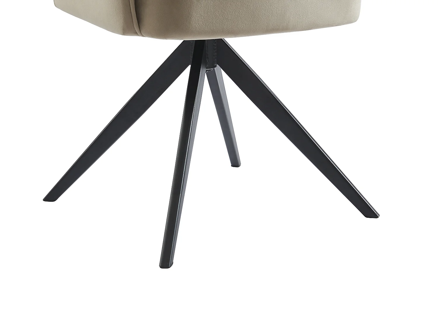 Lot de 6 chaises pivotantes avec accoudoirs en velours et métal noir - Beige - KONYA