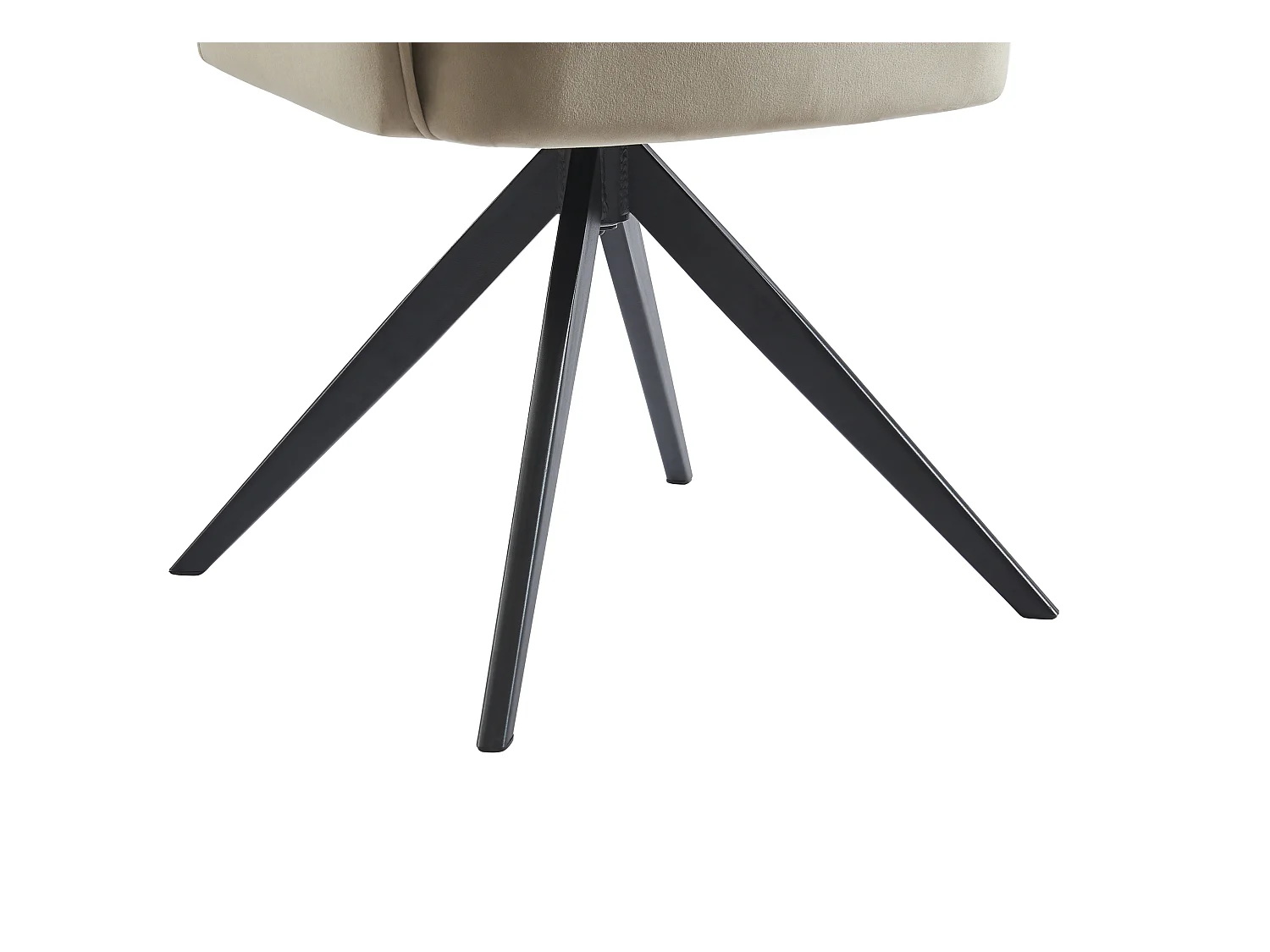 Set van 6 draaistoelen met armleuningen van fluweel en zwart metaal - Beige - KONYA