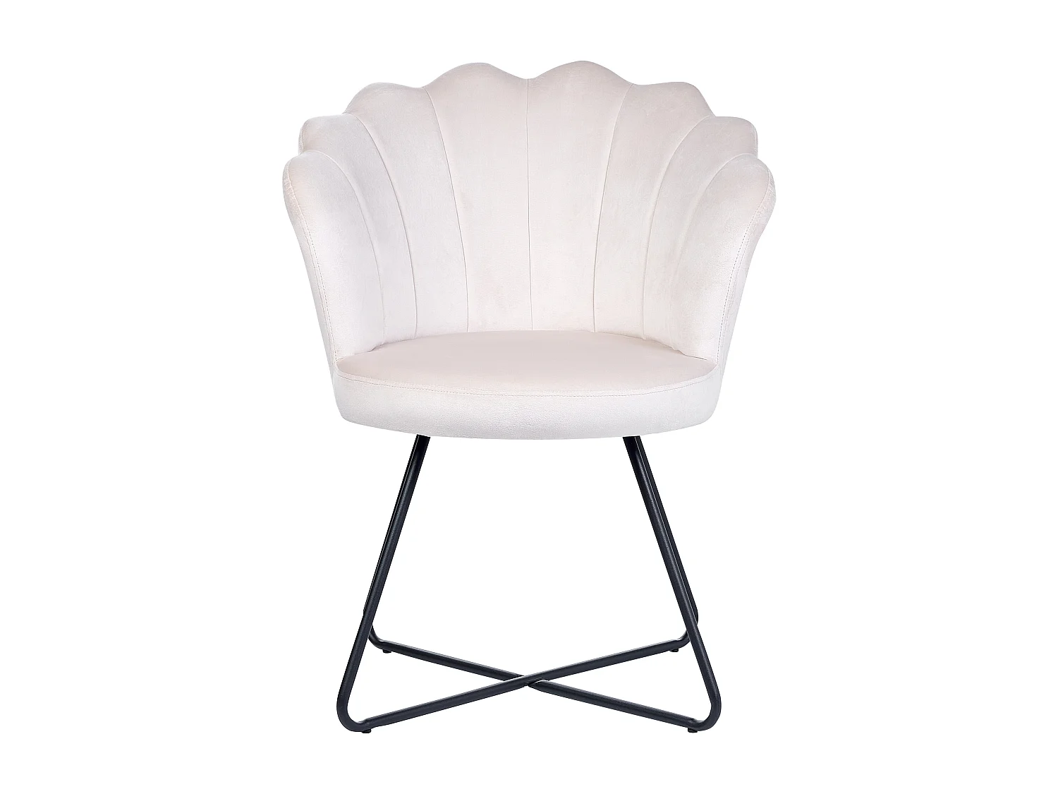 Fauteuil LOVELOCK Velours Blanc cassé