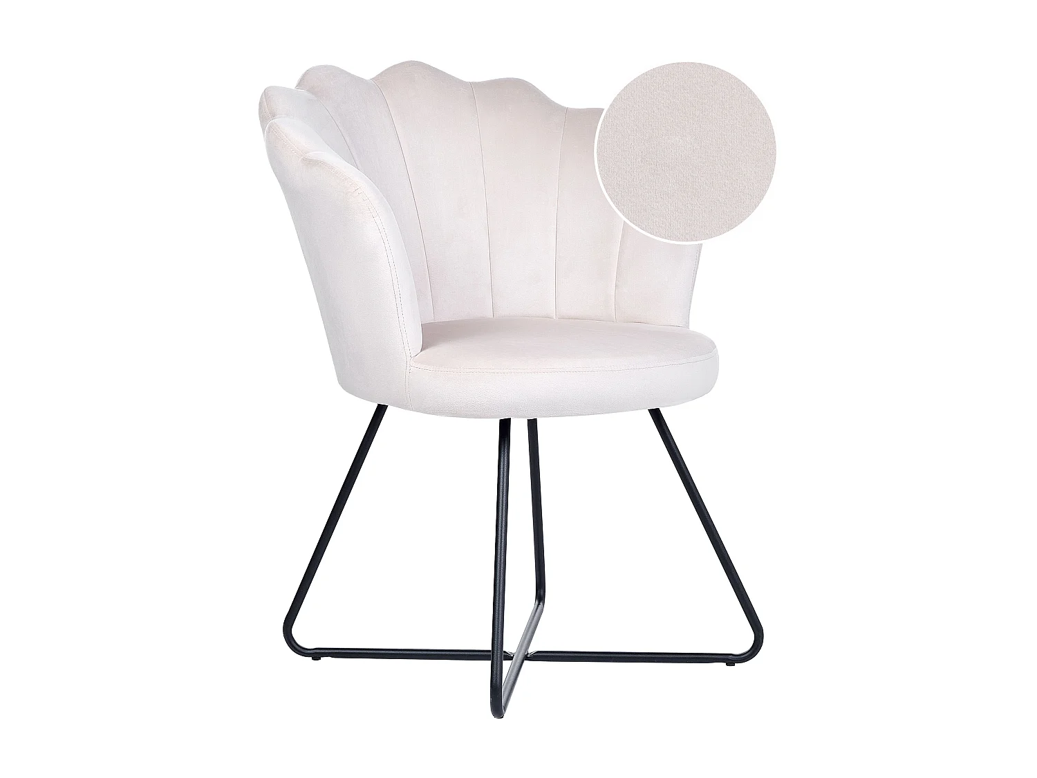 Fauteuil LOVELOCK Velours Blanc cassé
