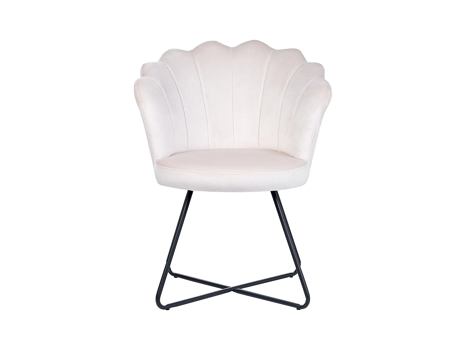 Fauteuil LOVELOCK Velours Blanc cassé