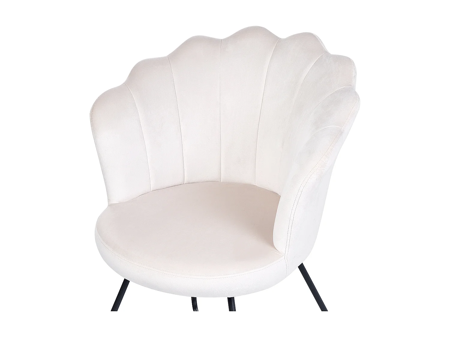 Fauteuil LOVELOCK Velours Blanc cassé