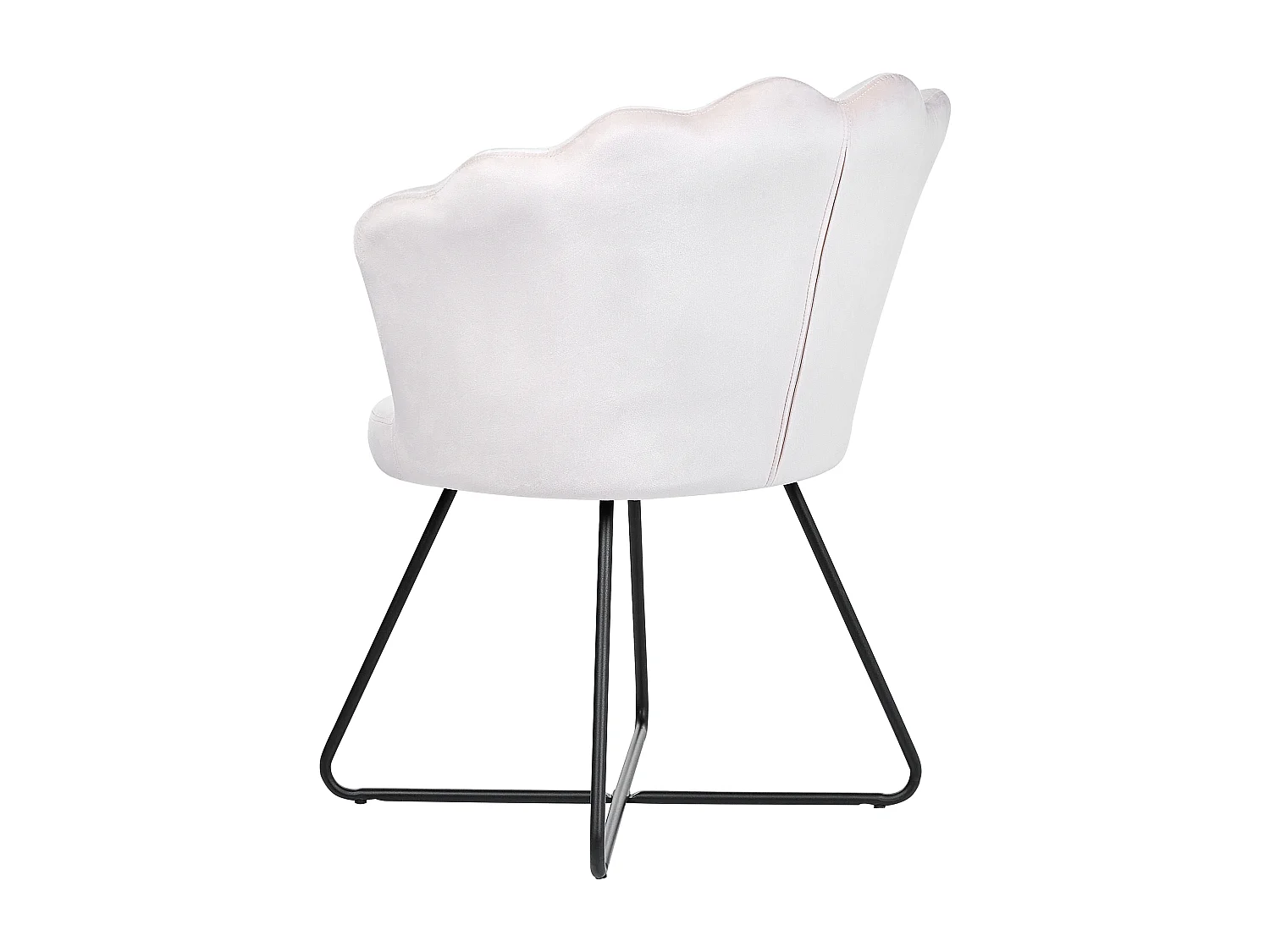Fauteuil LOVELOCK Velours Blanc cassé