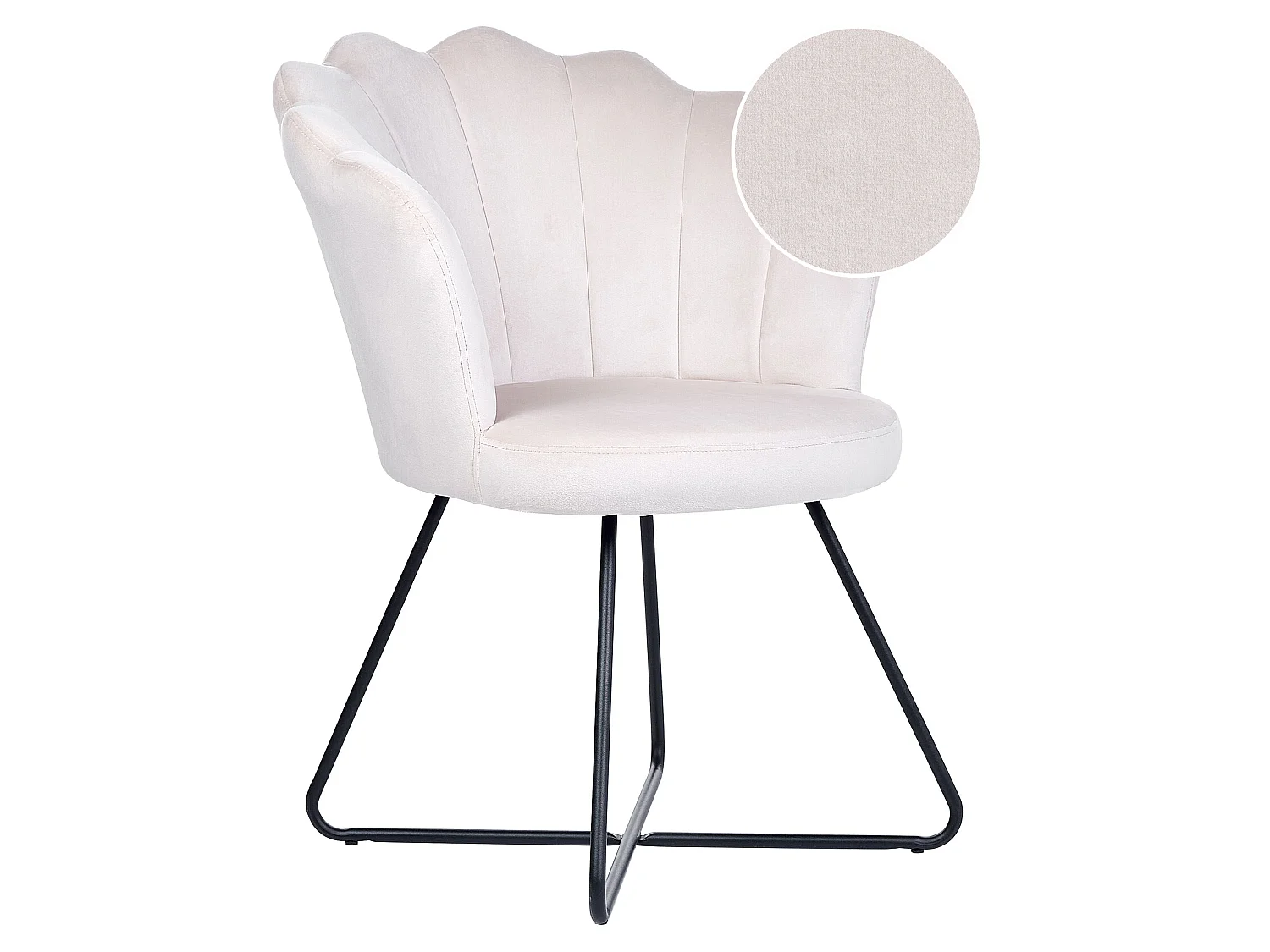 Fauteuil LOVELOCK Fluweel Gebroken wit