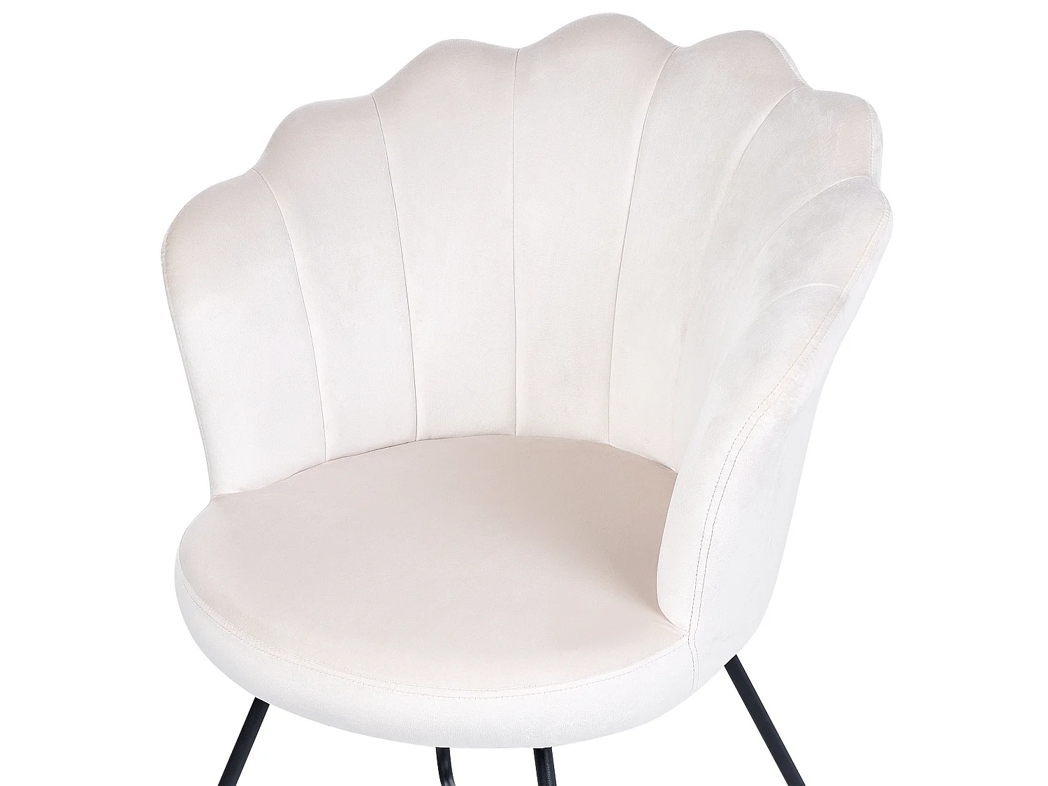 Fauteuil LOVELOCK Fluweel Gebroken wit