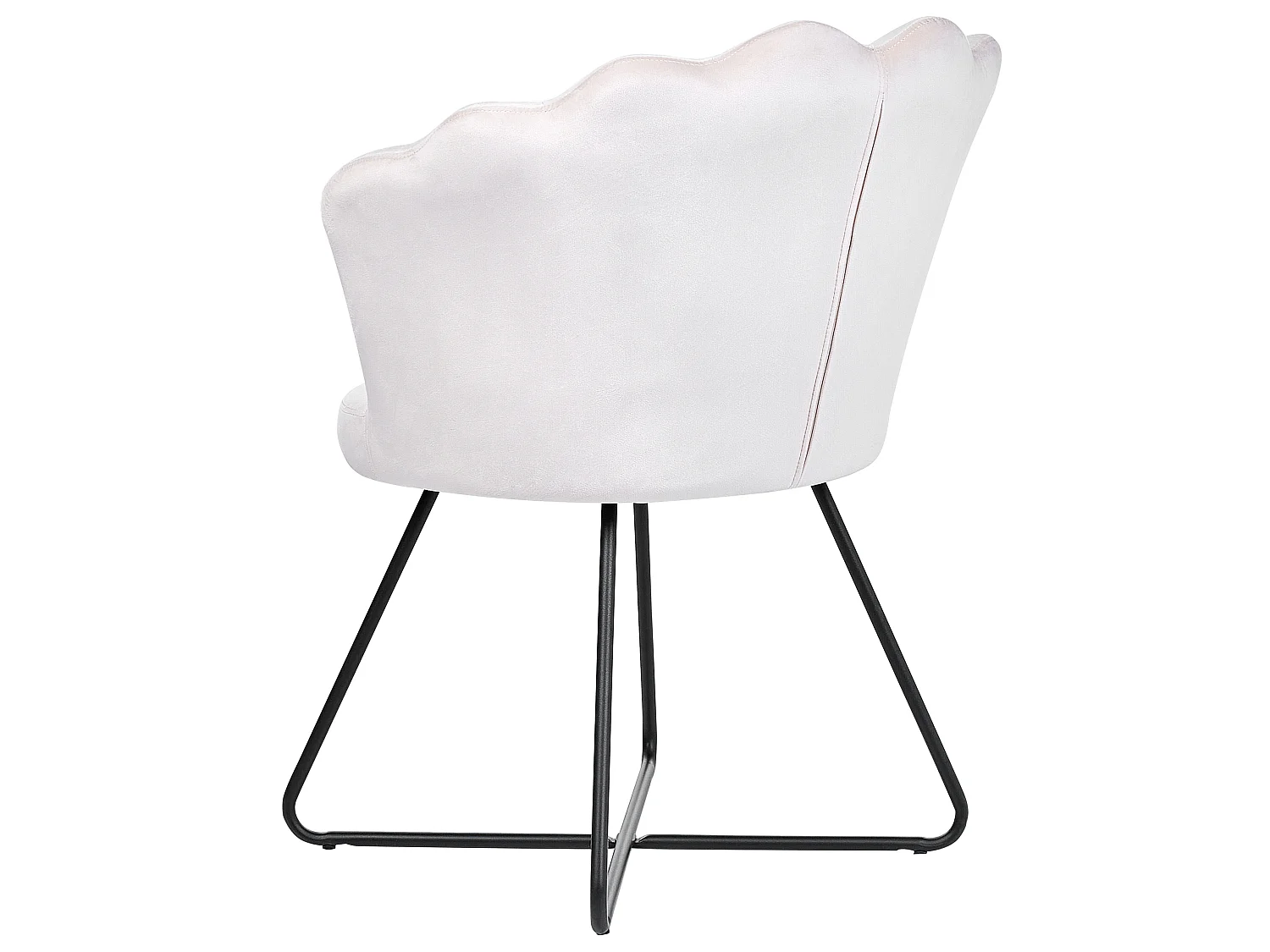 Fauteuil LOVELOCK Fluweel Gebroken wit