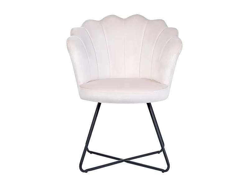Fauteuil LOVELOCK Velours Blanc cassé